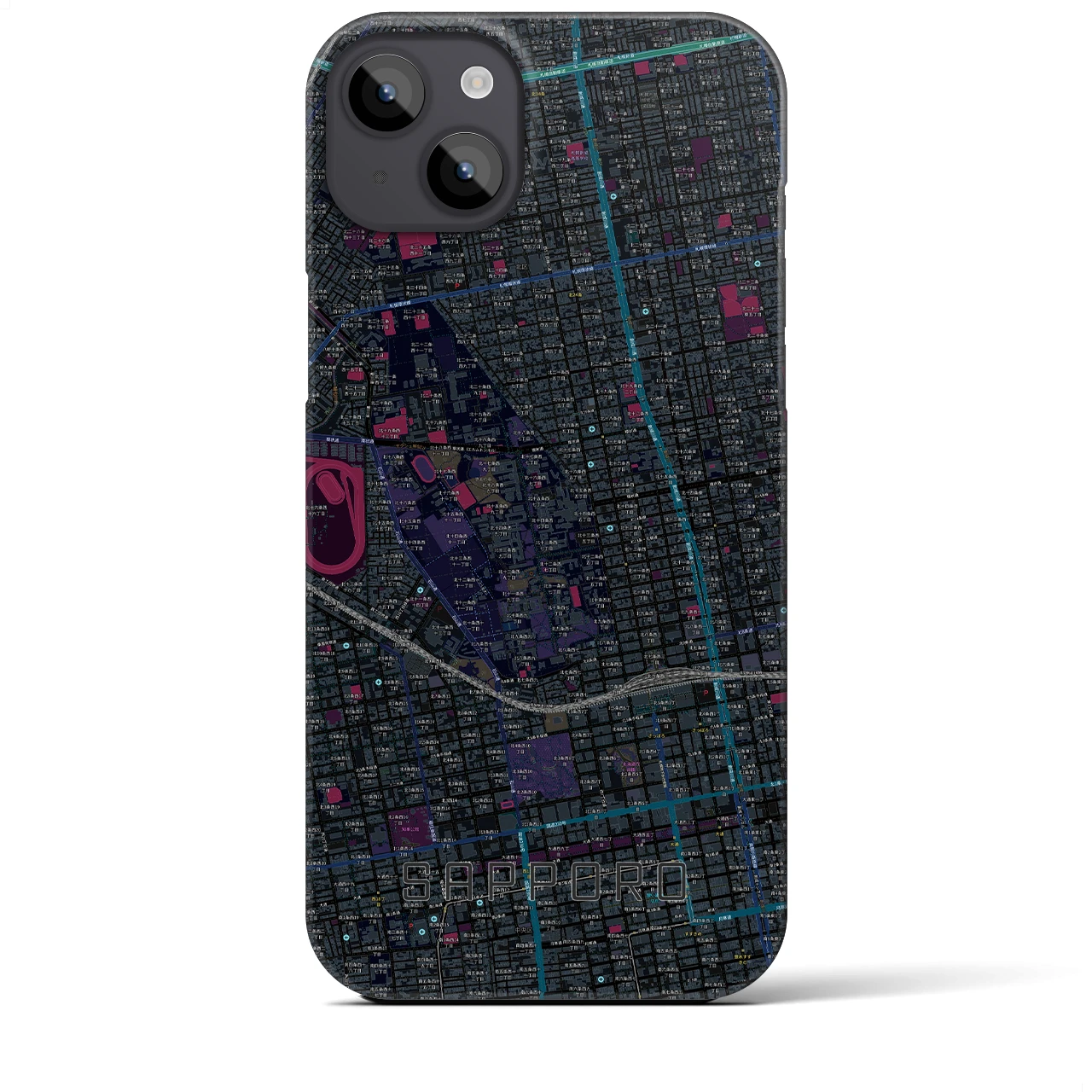 【札幌4(北海道)】地図柄iPhoneケース(バックカバータイプ)