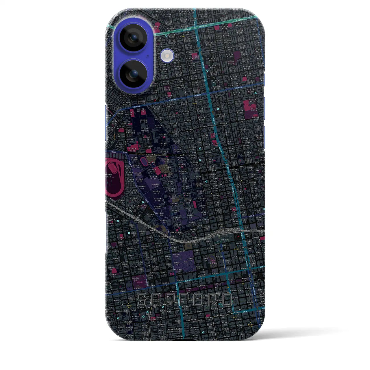 【札幌4(北海道)】地図柄iPhoneケース(バックカバータイプ)
