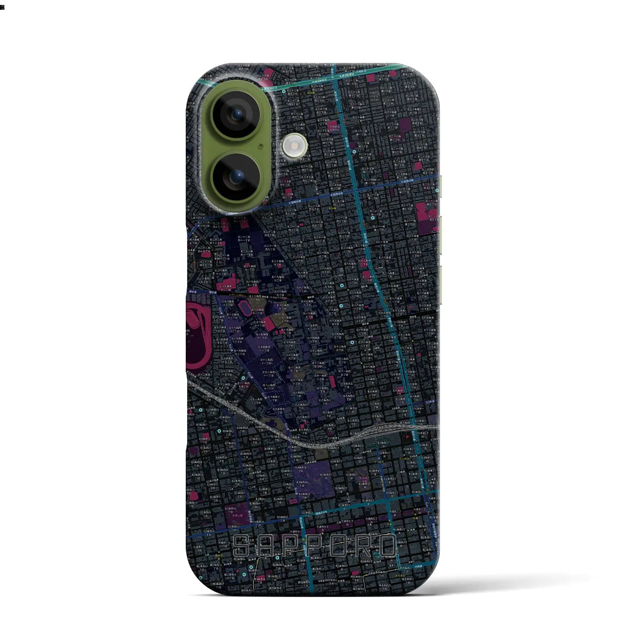 【札幌4(北海道)】地図柄iPhoneケース(バックカバータイプ)