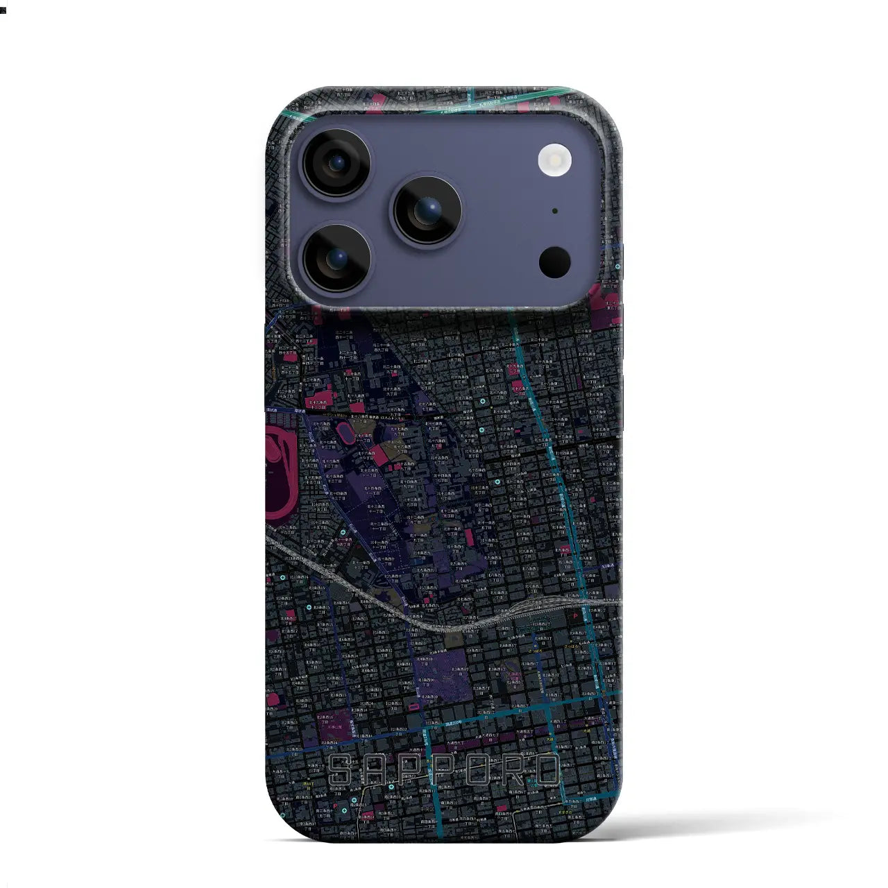 【札幌4(北海道)】地図柄iPhoneケース(バックカバータイプ)