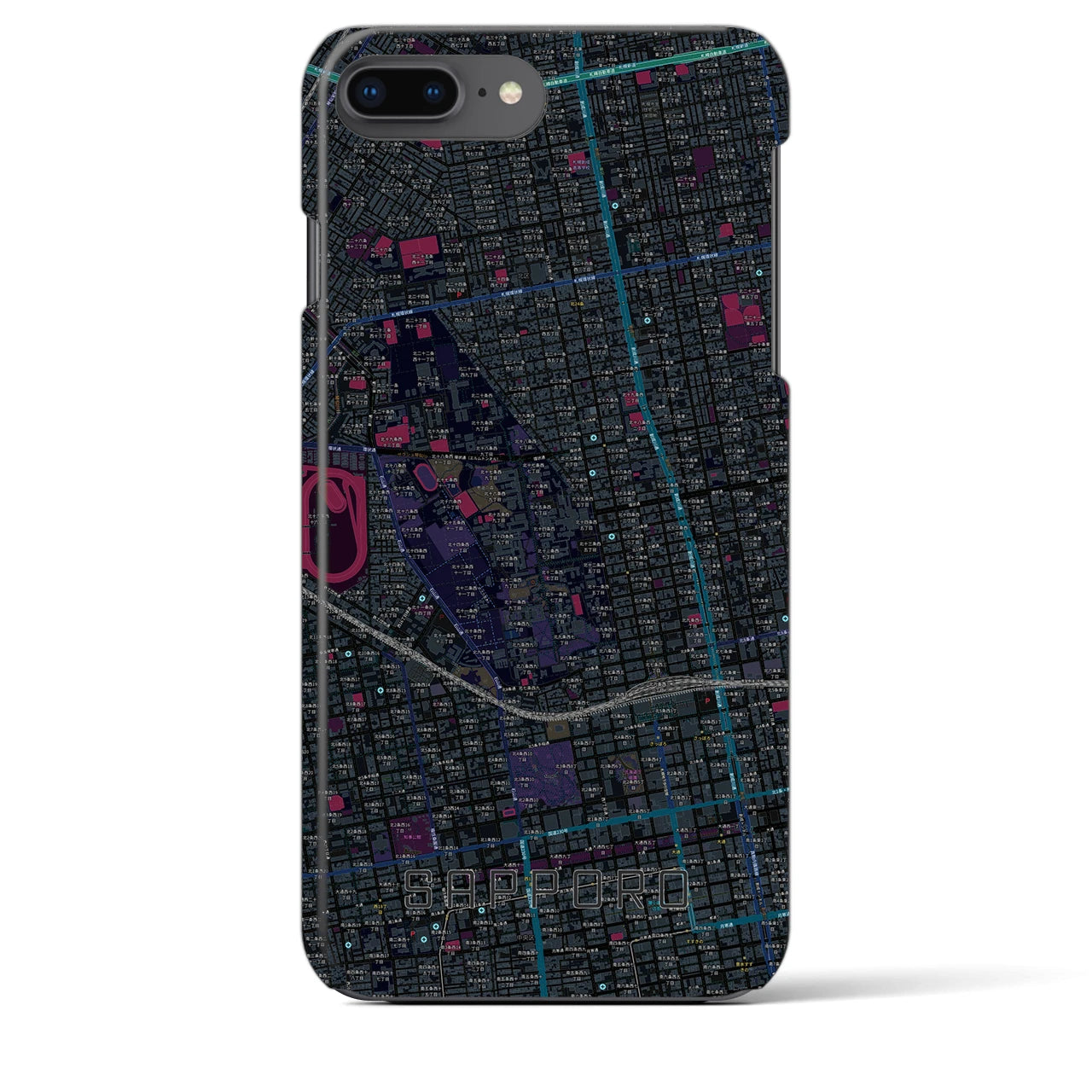 【札幌4(北海道)】地図柄iPhoneケース(バックカバータイプ)