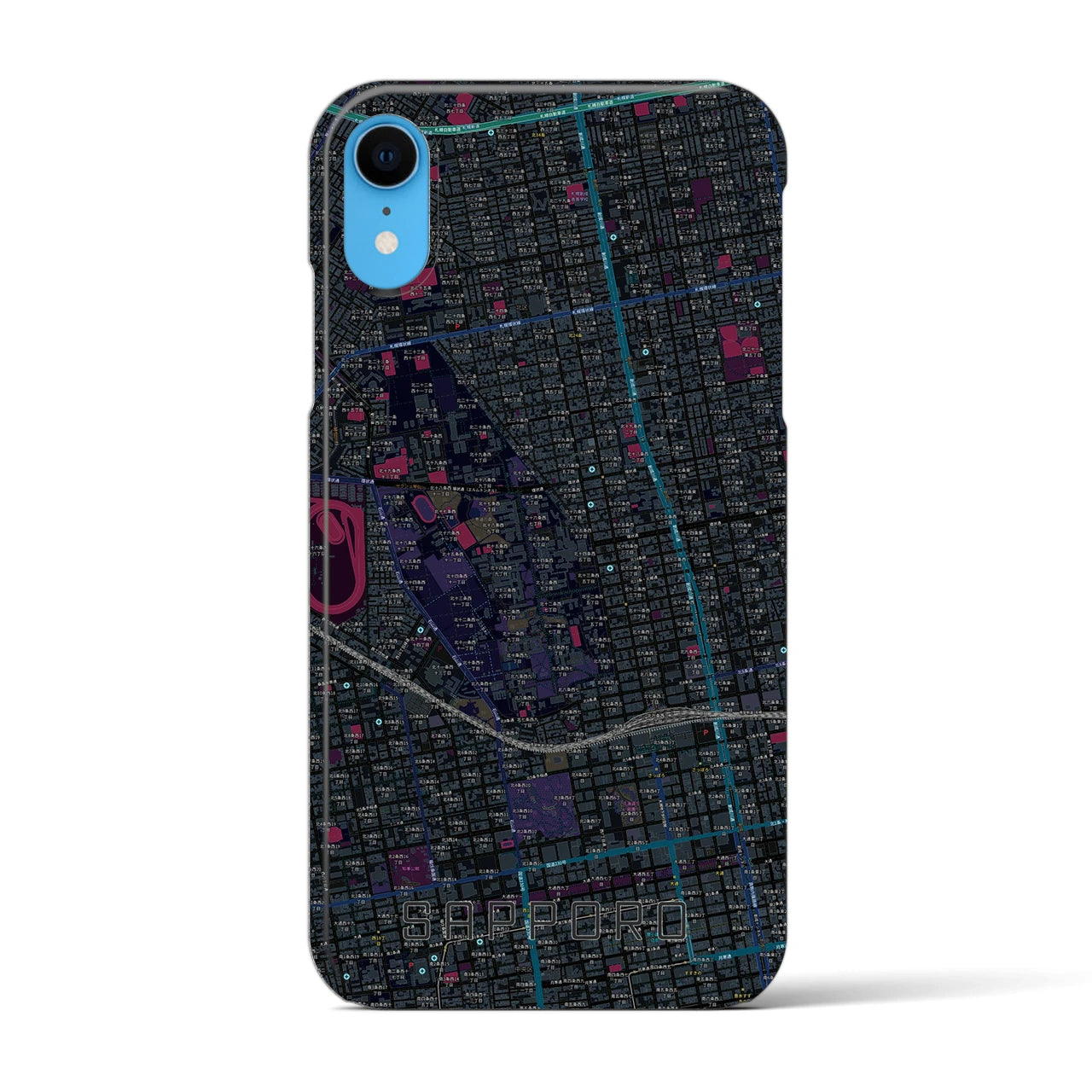 【札幌4(北海道)】地図柄iPhoneケース(バックカバータイプ)