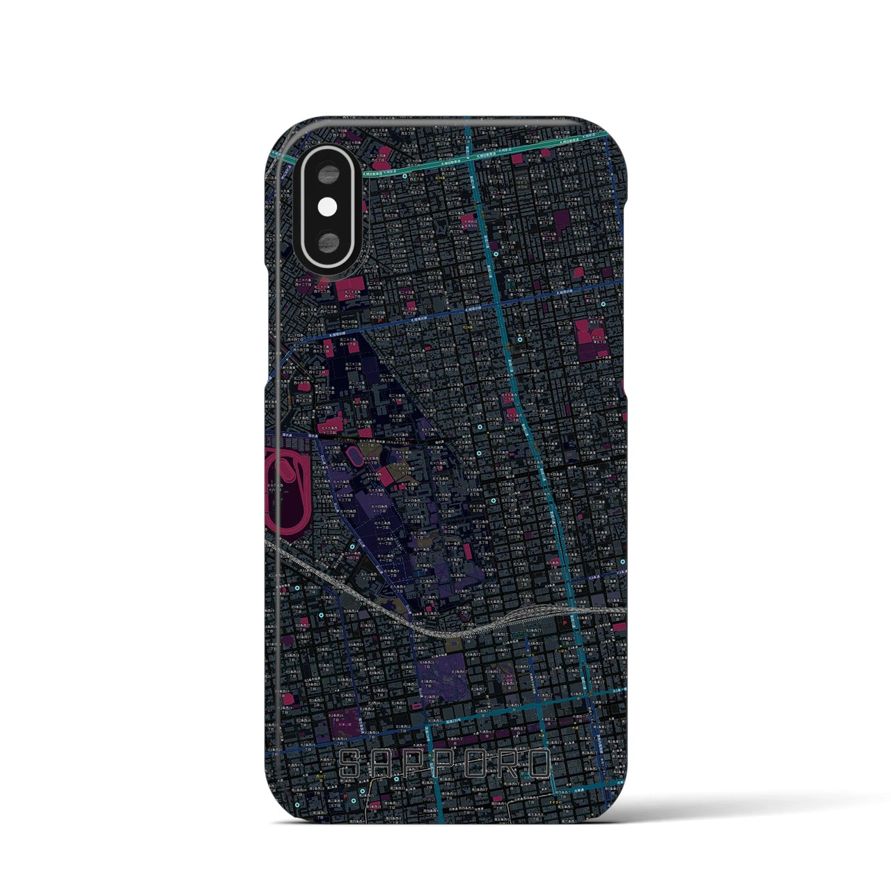 【札幌4(北海道)】地図柄iPhoneケース(バックカバータイプ)