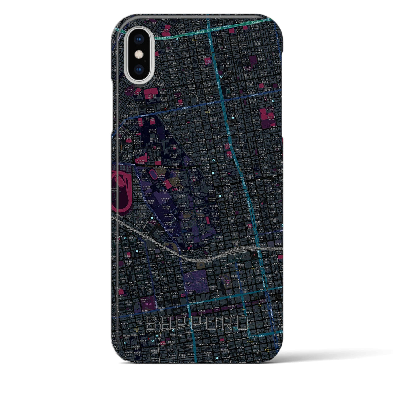【札幌4(北海道)】地図柄iPhoneケース(バックカバータイプ)
