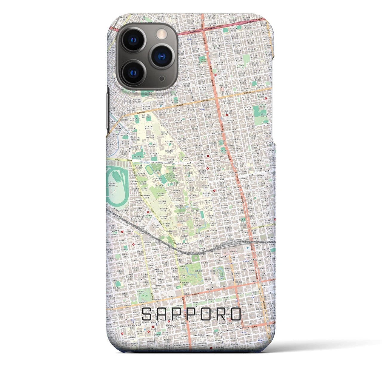 【札幌4(北海道)】地図柄iPhoneケース(バックカバータイプ)