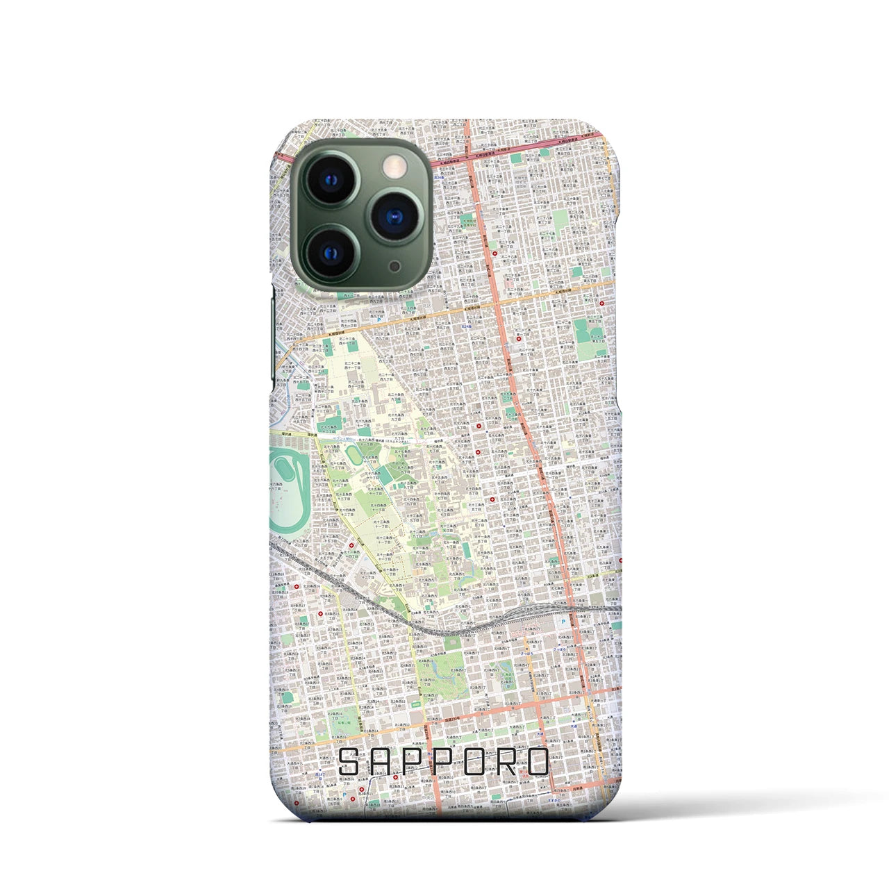 【札幌4(北海道)】地図柄iPhoneケース(バックカバータイプ)