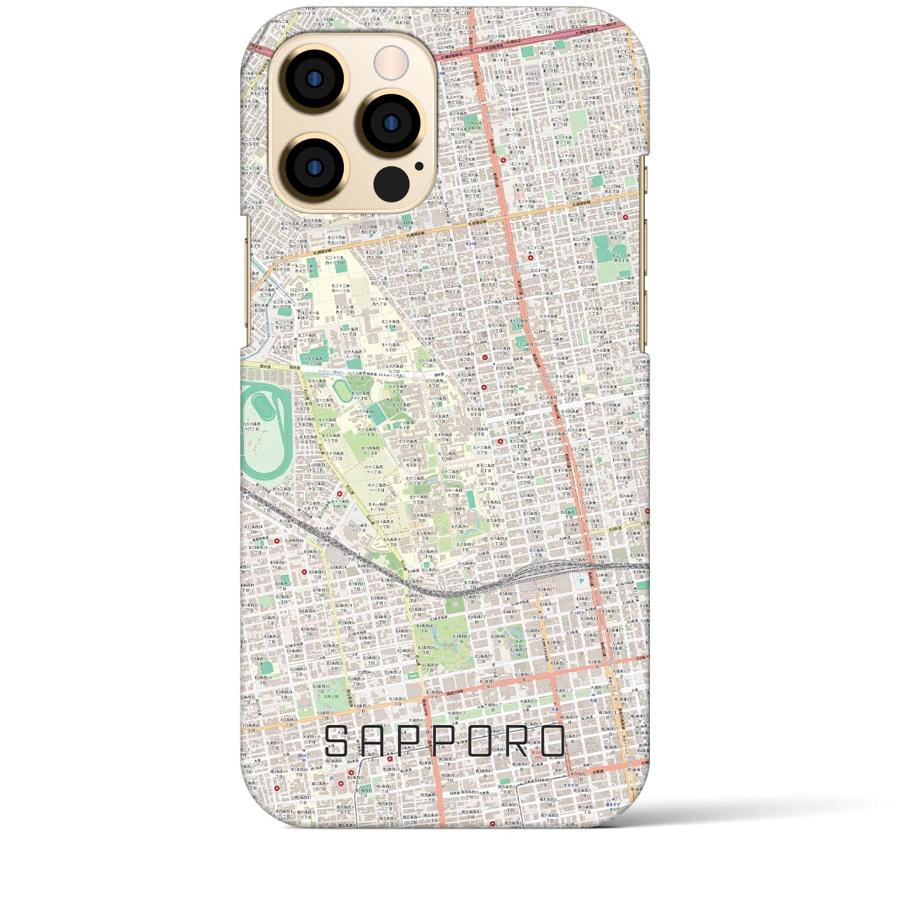 【札幌4(北海道)】地図柄iPhoneケース(バックカバータイプ)