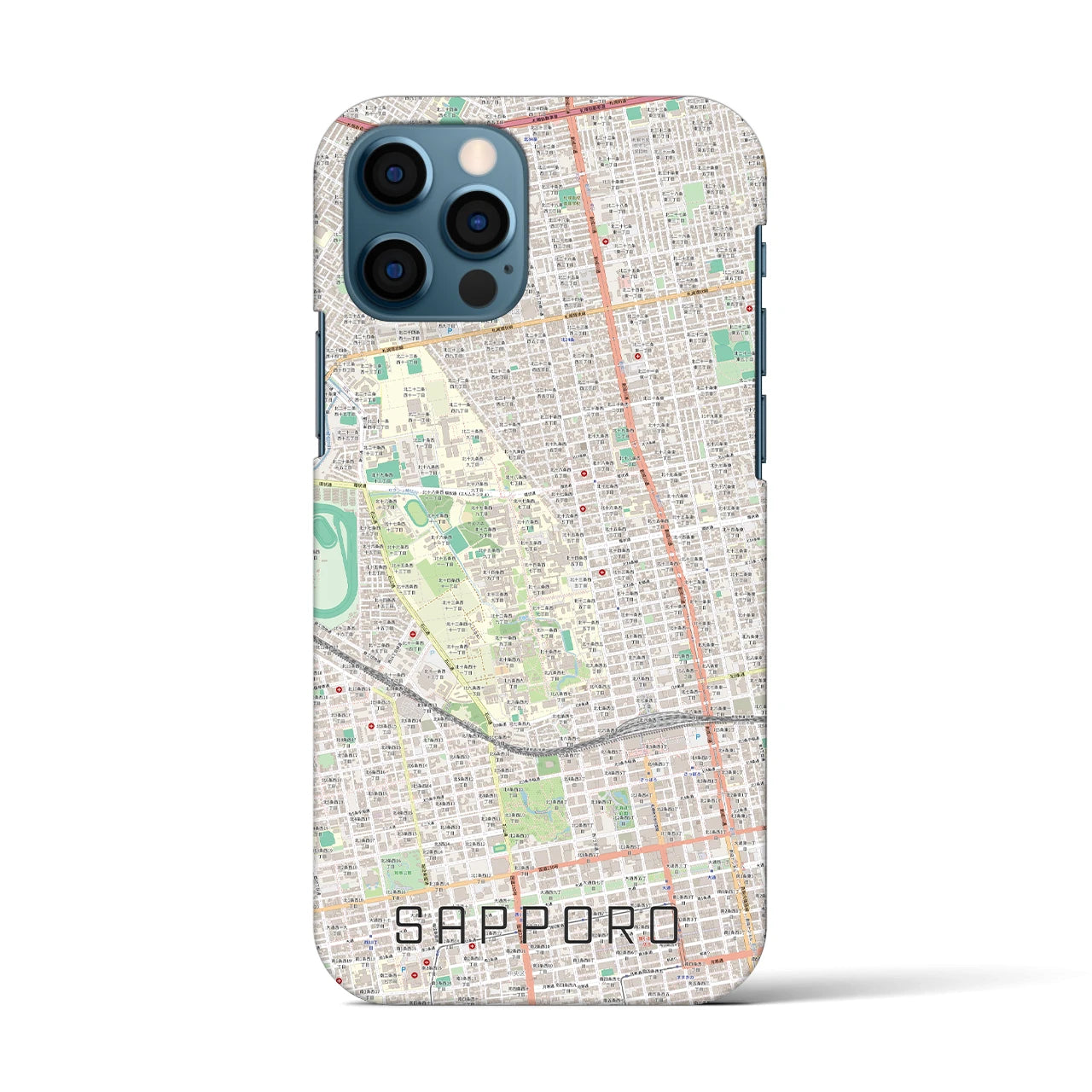 【札幌4(北海道)】地図柄iPhoneケース(バックカバータイプ)
