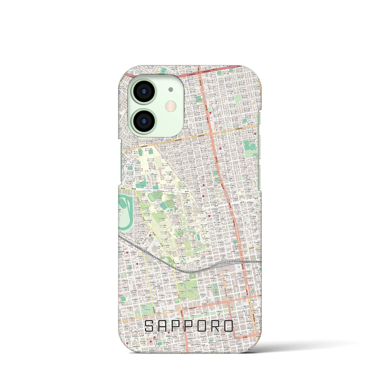 【札幌4(北海道)】地図柄iPhoneケース(バックカバータイプ)