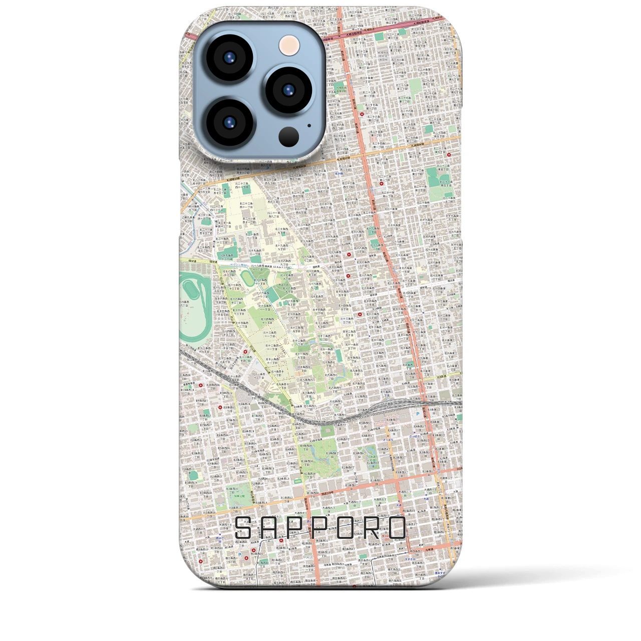 【札幌4(北海道)】地図柄iPhoneケース(バックカバータイプ)
