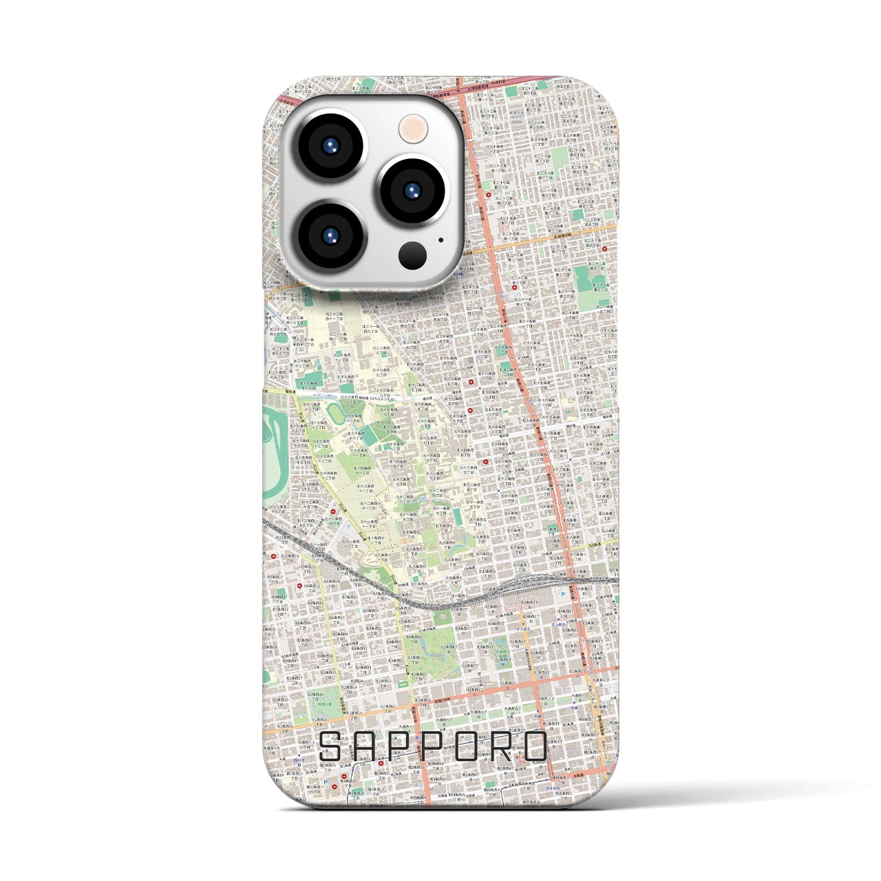 【札幌4(北海道)】地図柄iPhoneケース(バックカバータイプ)