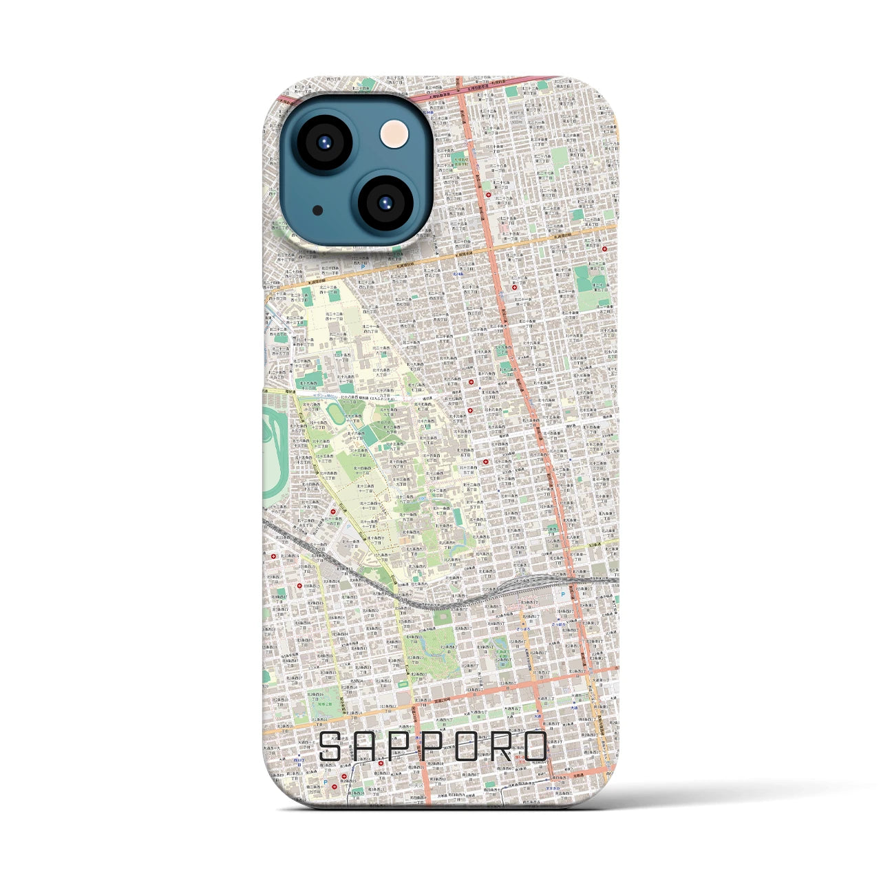 【札幌4(北海道)】地図柄iPhoneケース(バックカバータイプ)
