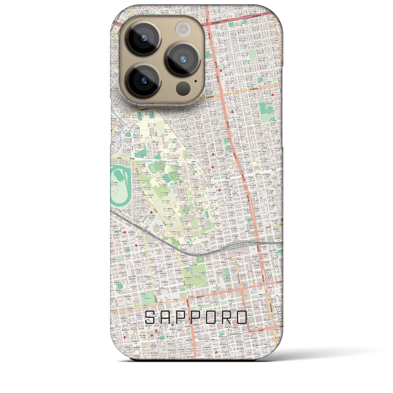 【札幌4(北海道)】地図柄iPhoneケース(バックカバータイプ)