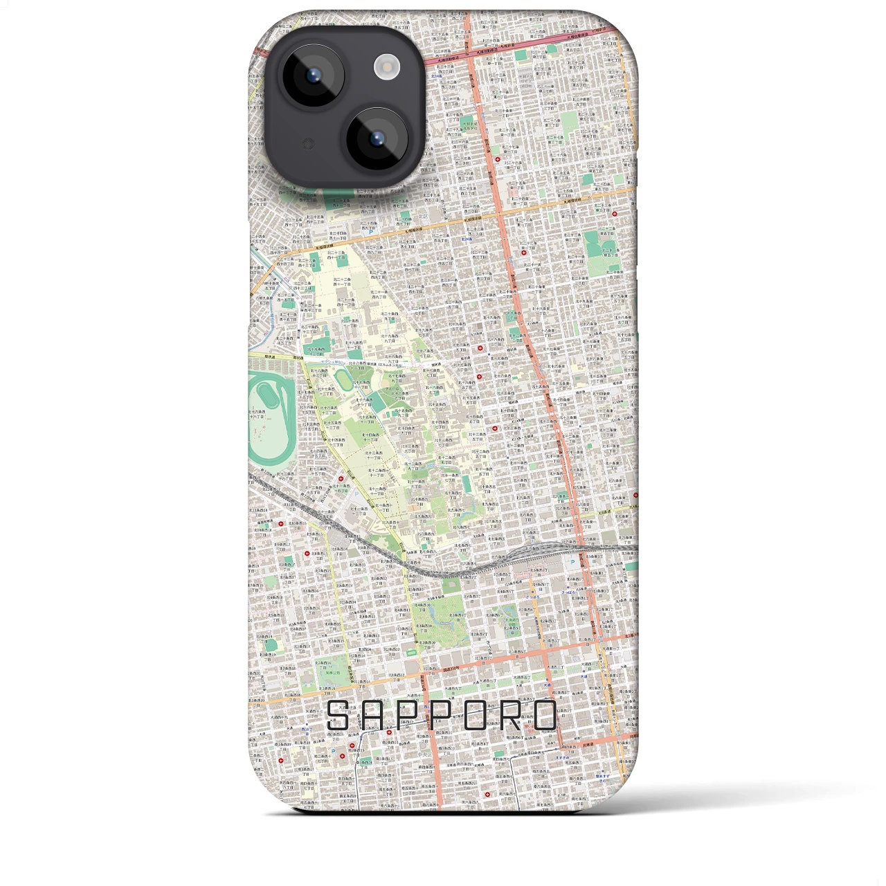 【札幌4(北海道)】地図柄iPhoneケース(バックカバータイプ)