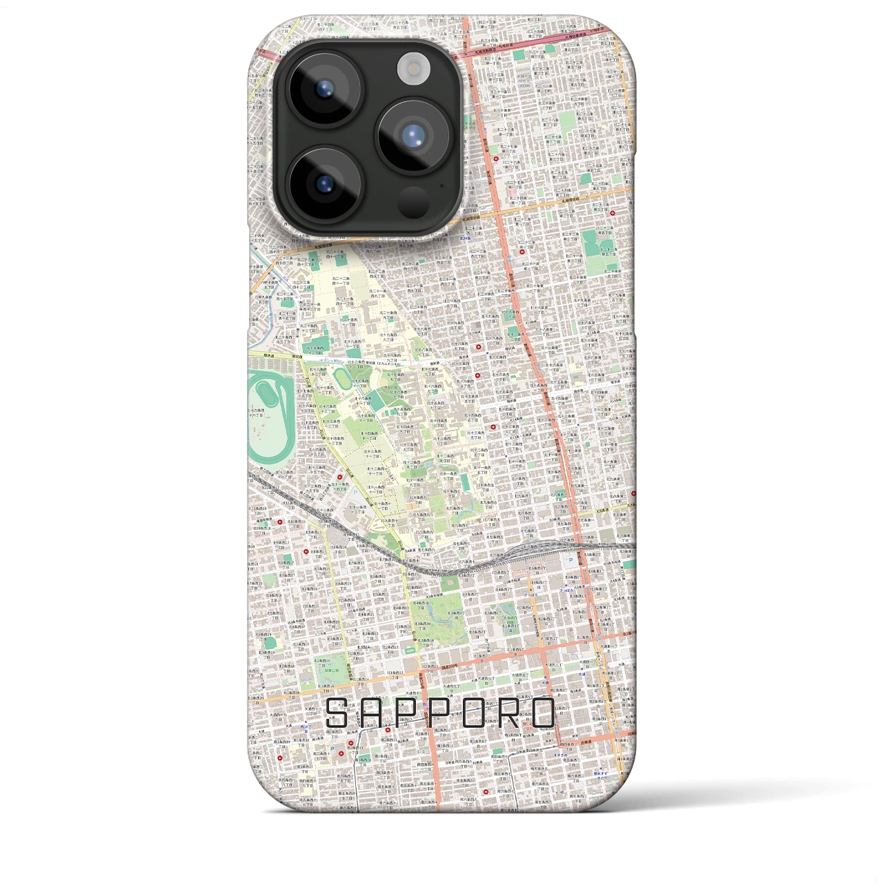 【札幌4(北海道)】地図柄iPhoneケース(バックカバータイプ)