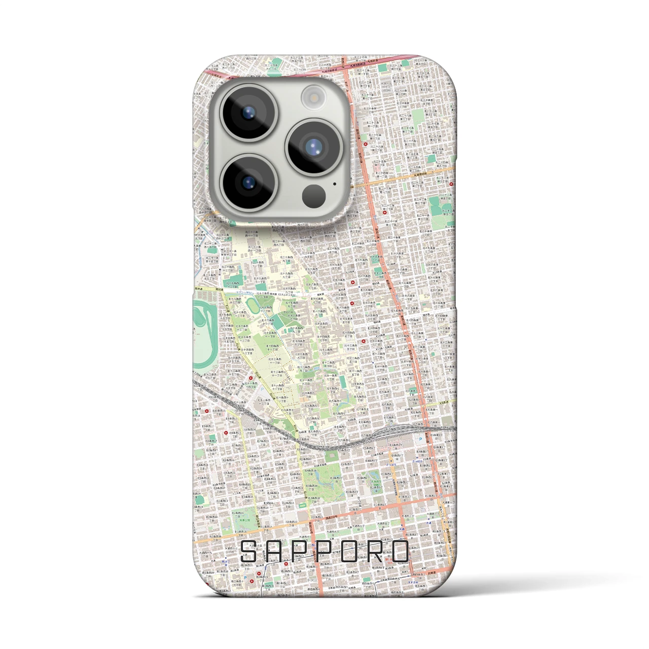 【札幌4(北海道)】地図柄iPhoneケース(バックカバータイプ)