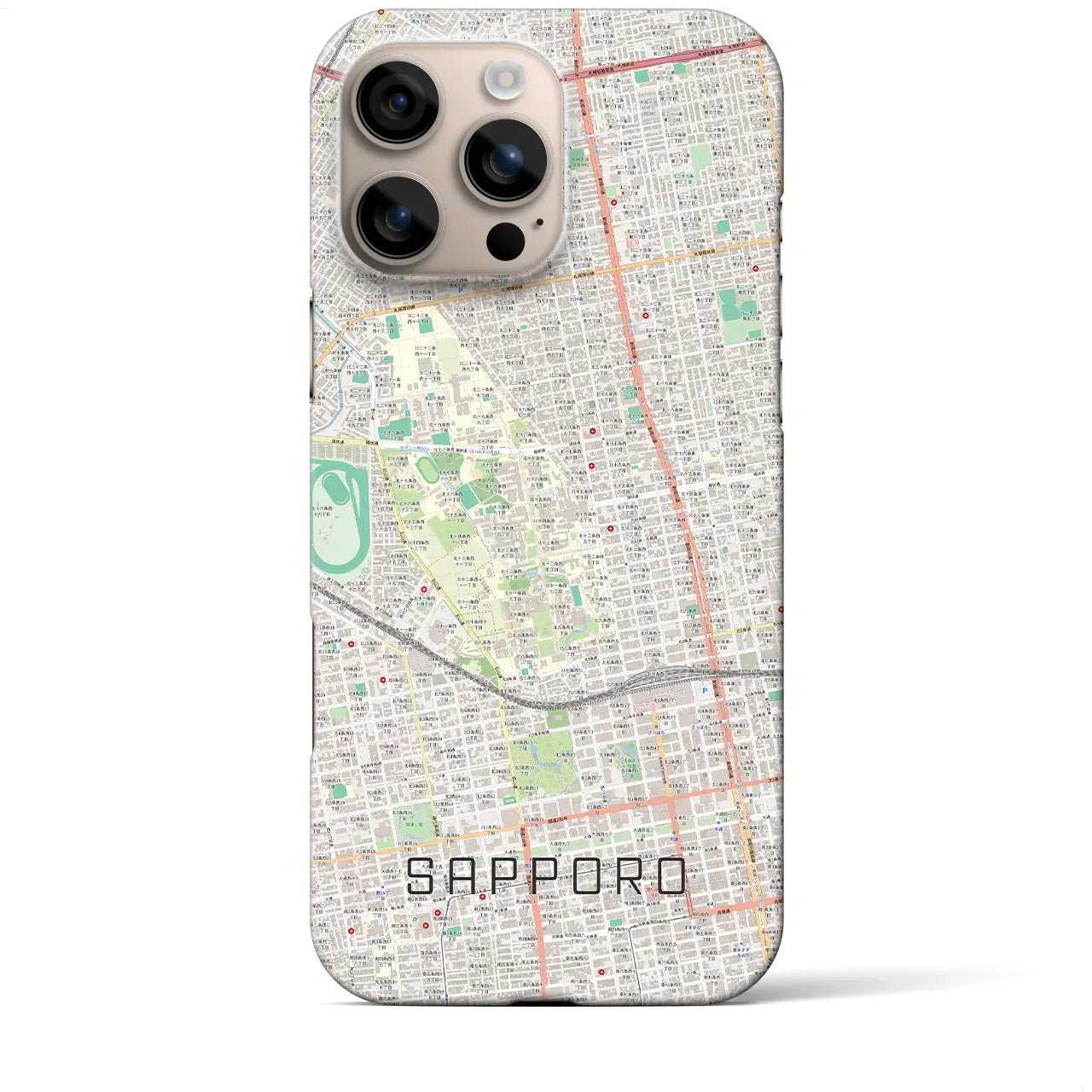 【札幌4(北海道)】地図柄iPhoneケース(バックカバータイプ)