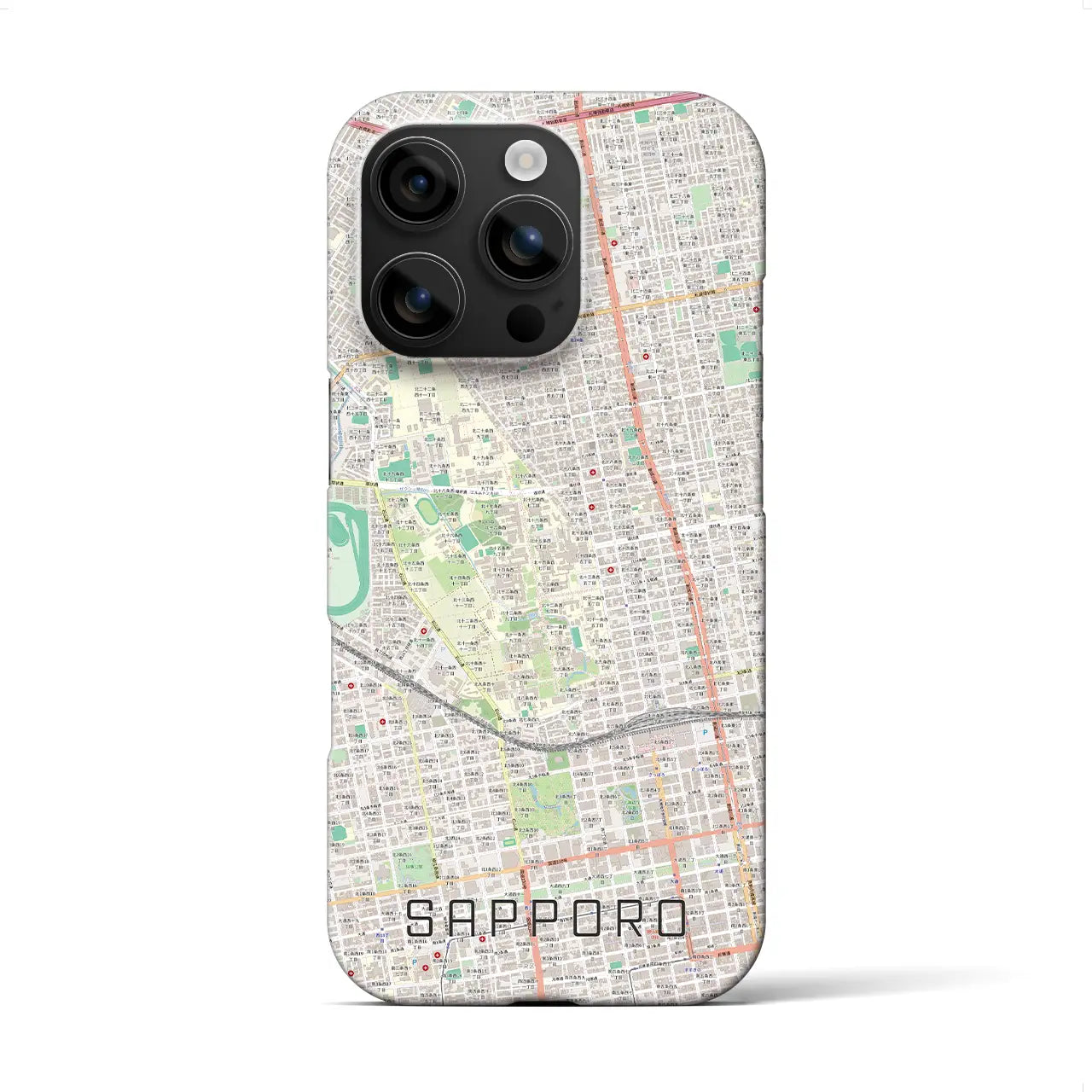 【札幌4(北海道)】地図柄iPhoneケース(バックカバータイプ)