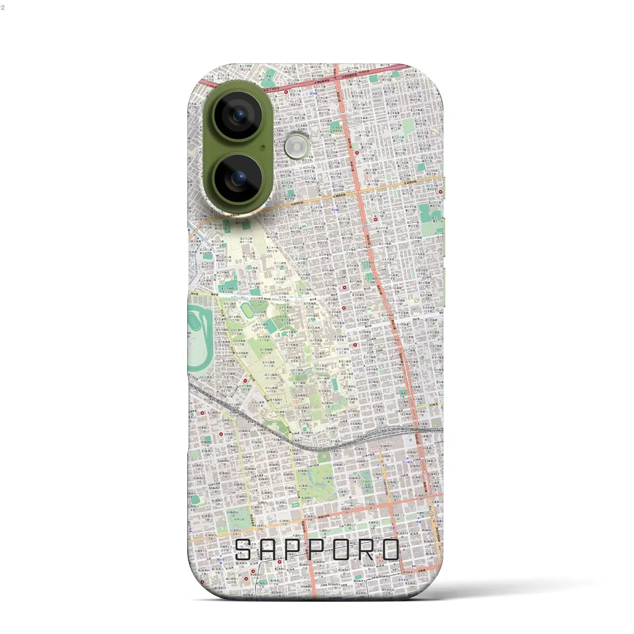 【札幌4(北海道)】地図柄iPhoneケース(バックカバータイプ)