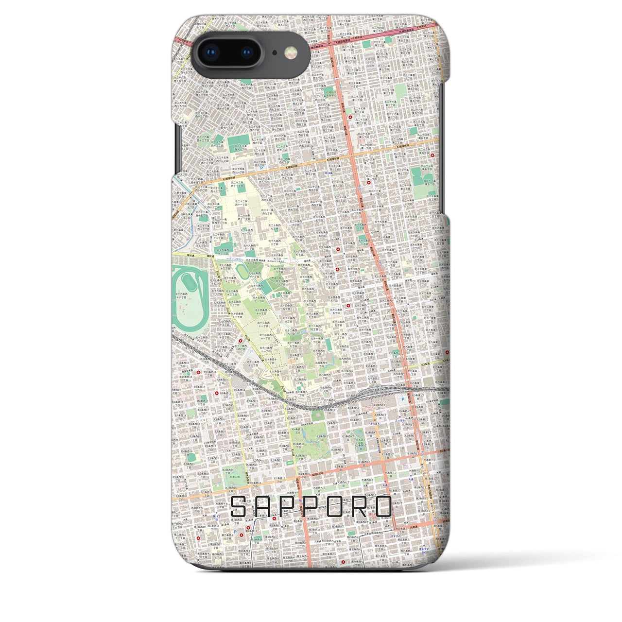 【札幌4(北海道)】地図柄iPhoneケース(バックカバータイプ)