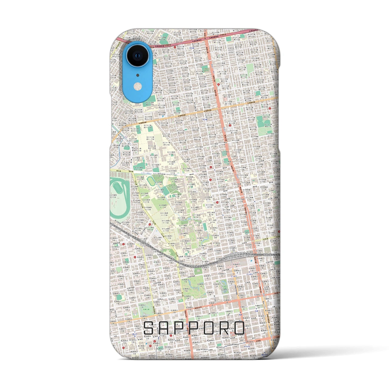 【札幌4(北海道)】地図柄iPhoneケース(バックカバータイプ)