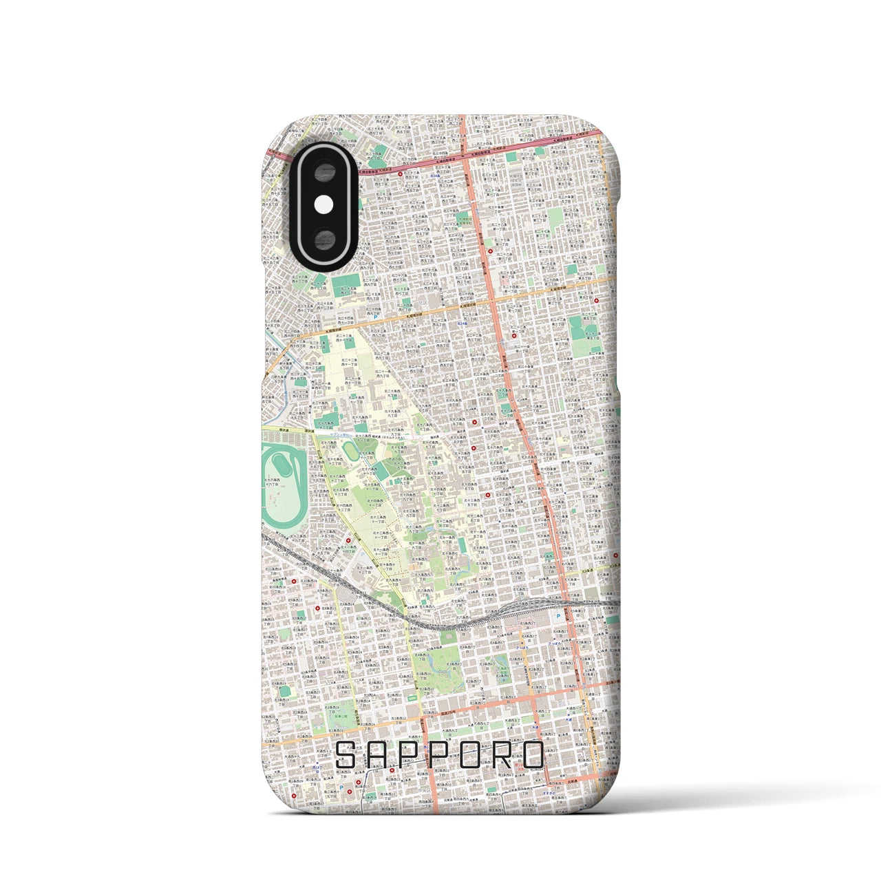 【札幌4(北海道)】地図柄iPhoneケース(バックカバータイプ)