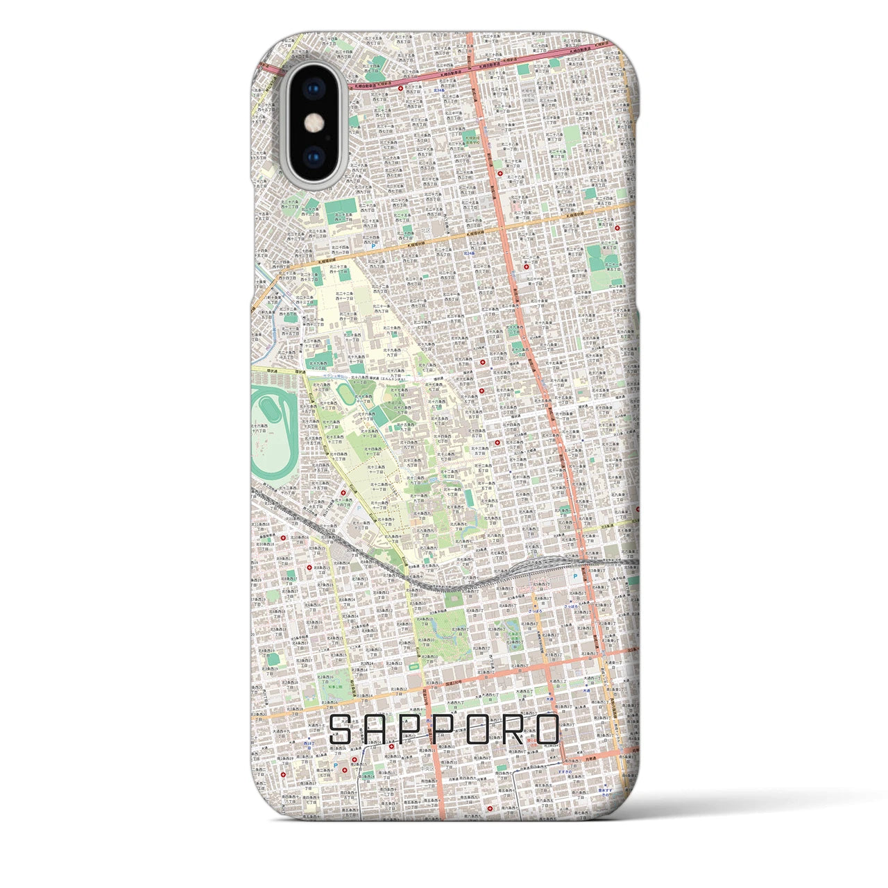 【札幌4(北海道)】地図柄iPhoneケース(バックカバータイプ)