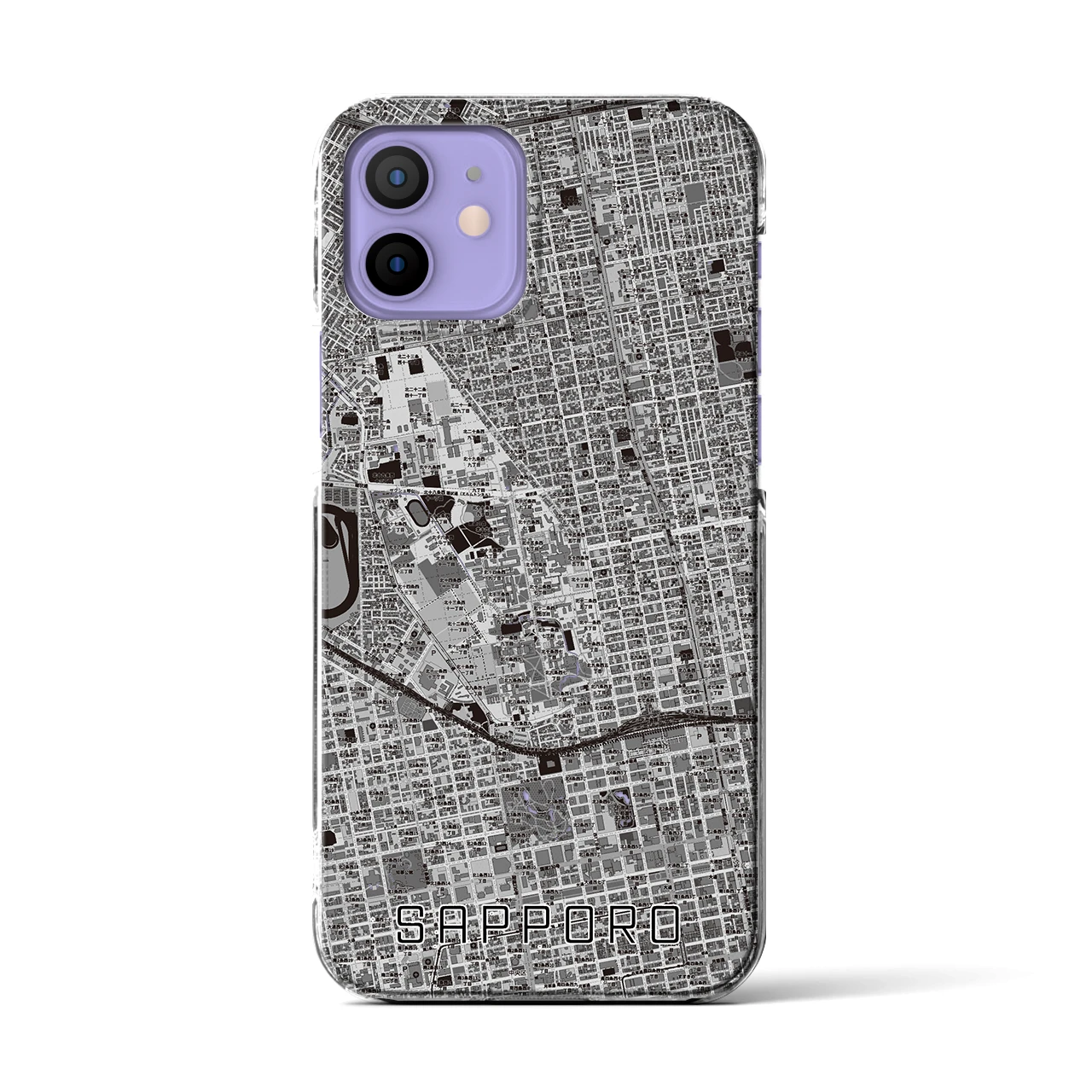 【札幌4(北海道)】地図柄iPhoneケース(クリアタイプ)