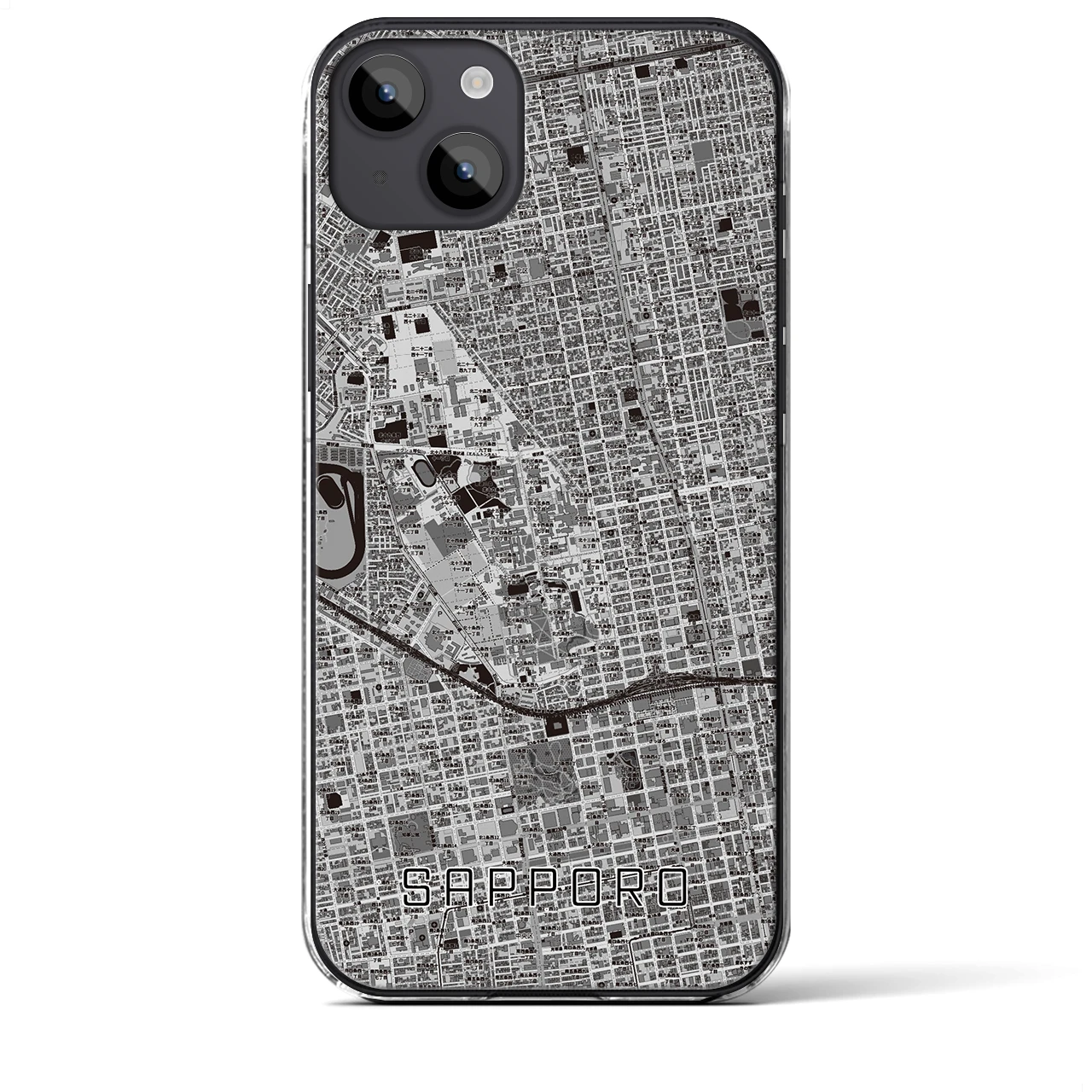 【札幌4(北海道)】地図柄iPhoneケース(クリアタイプ)