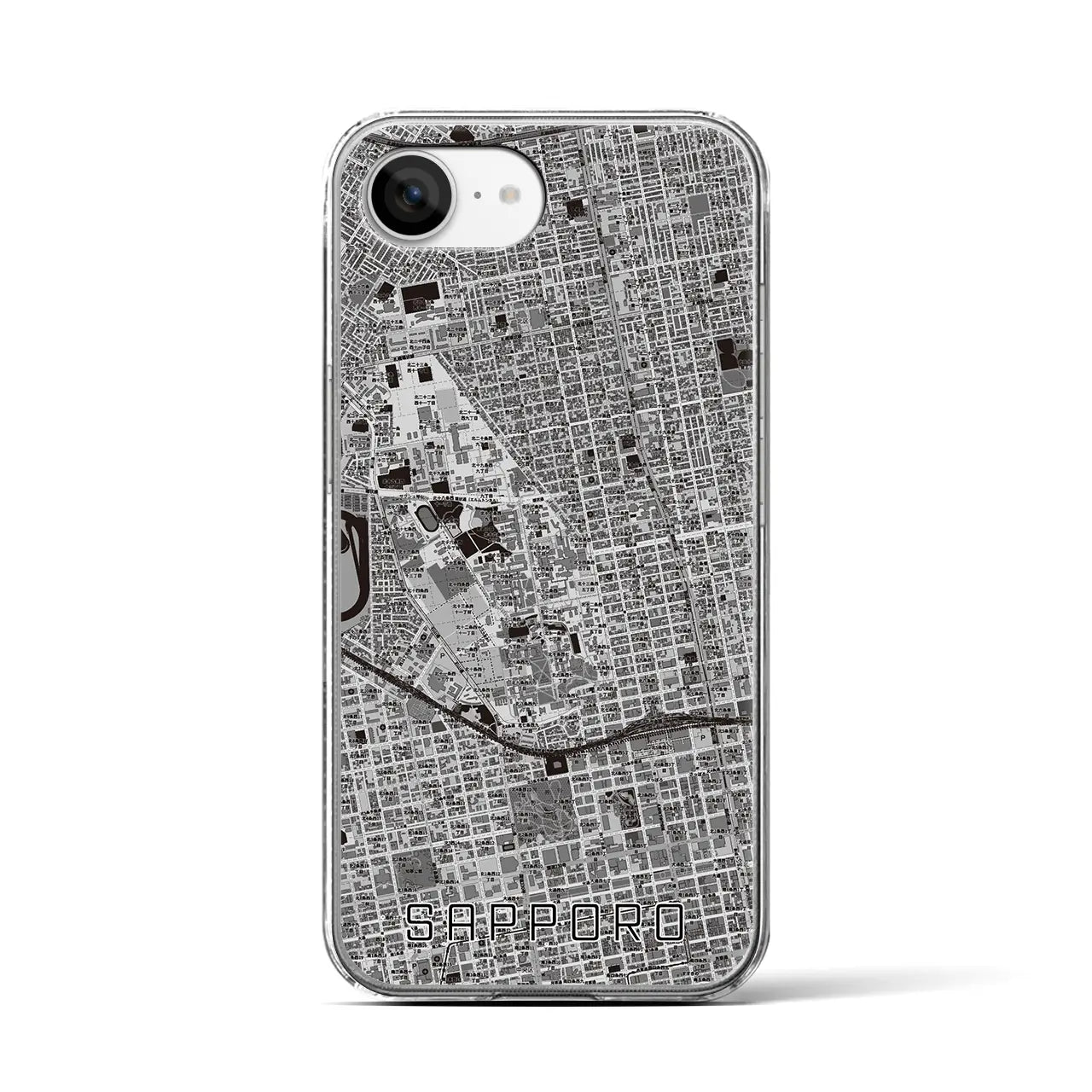 【札幌4(北海道)】地図柄iPhoneケース(クリアタイプ)