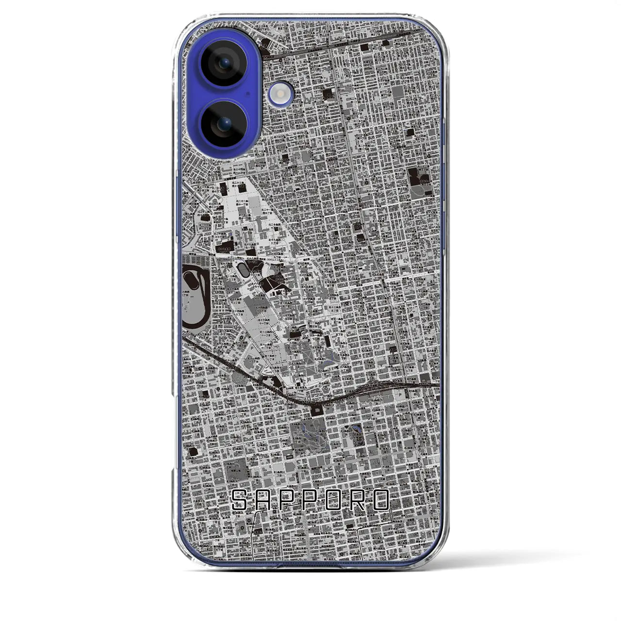 【札幌4(北海道)】地図柄iPhoneケース(クリアタイプ)