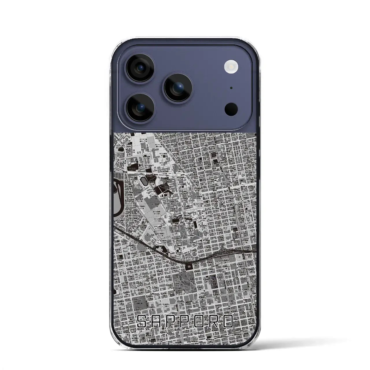 【札幌4(北海道)】地図柄iPhoneケース(クリアタイプ)