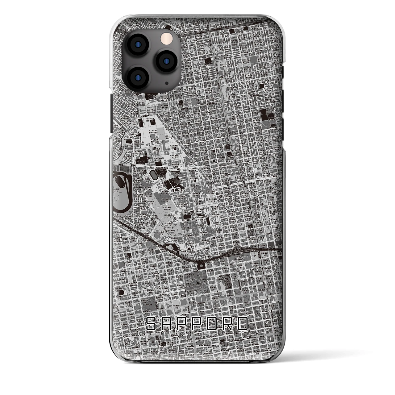 【札幌4(北海道)】地図柄iPhoneケース(クリアタイプ)