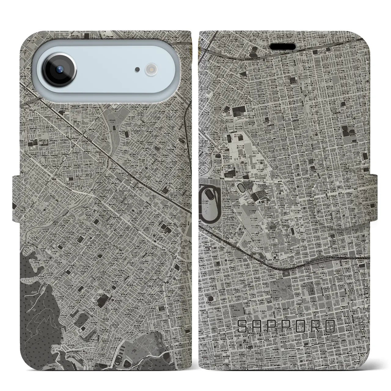 【札幌4(北海道)】地図柄iPhoneケース(手帳タイプ)