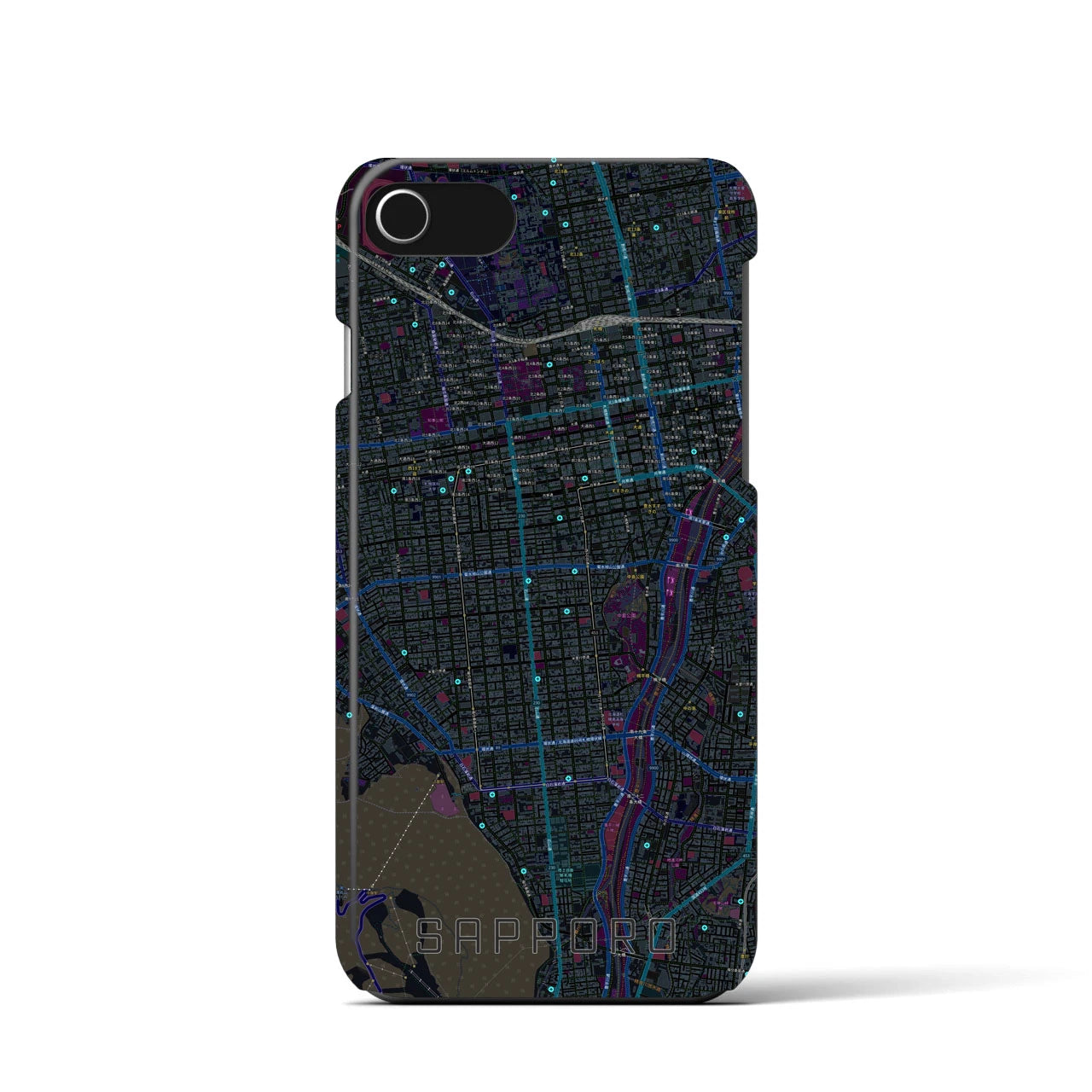 【札幌(北海道)】地図柄iPhoneケース(バックカバータイプ)