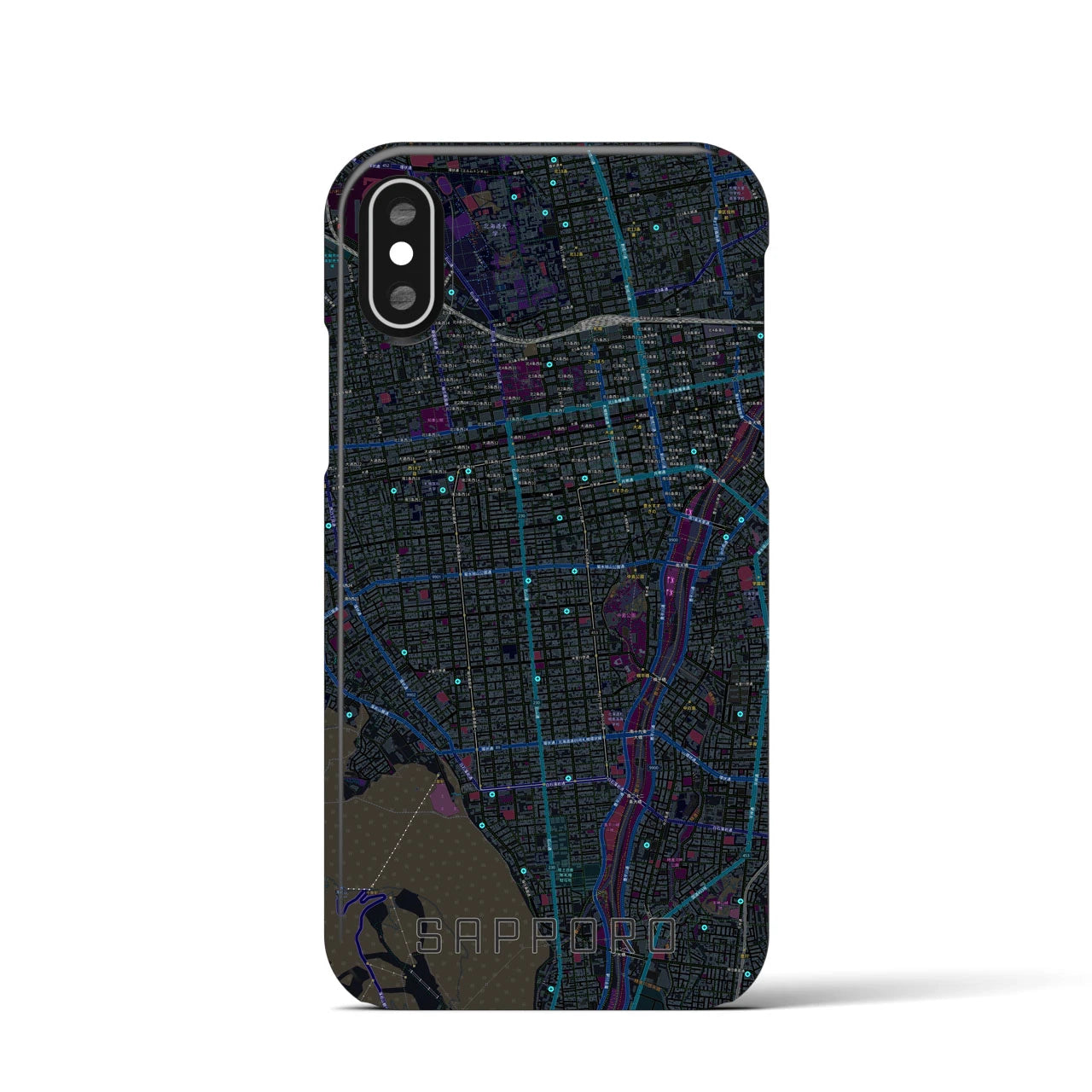 【札幌(北海道)】地図柄iPhoneケース(バックカバータイプ)
