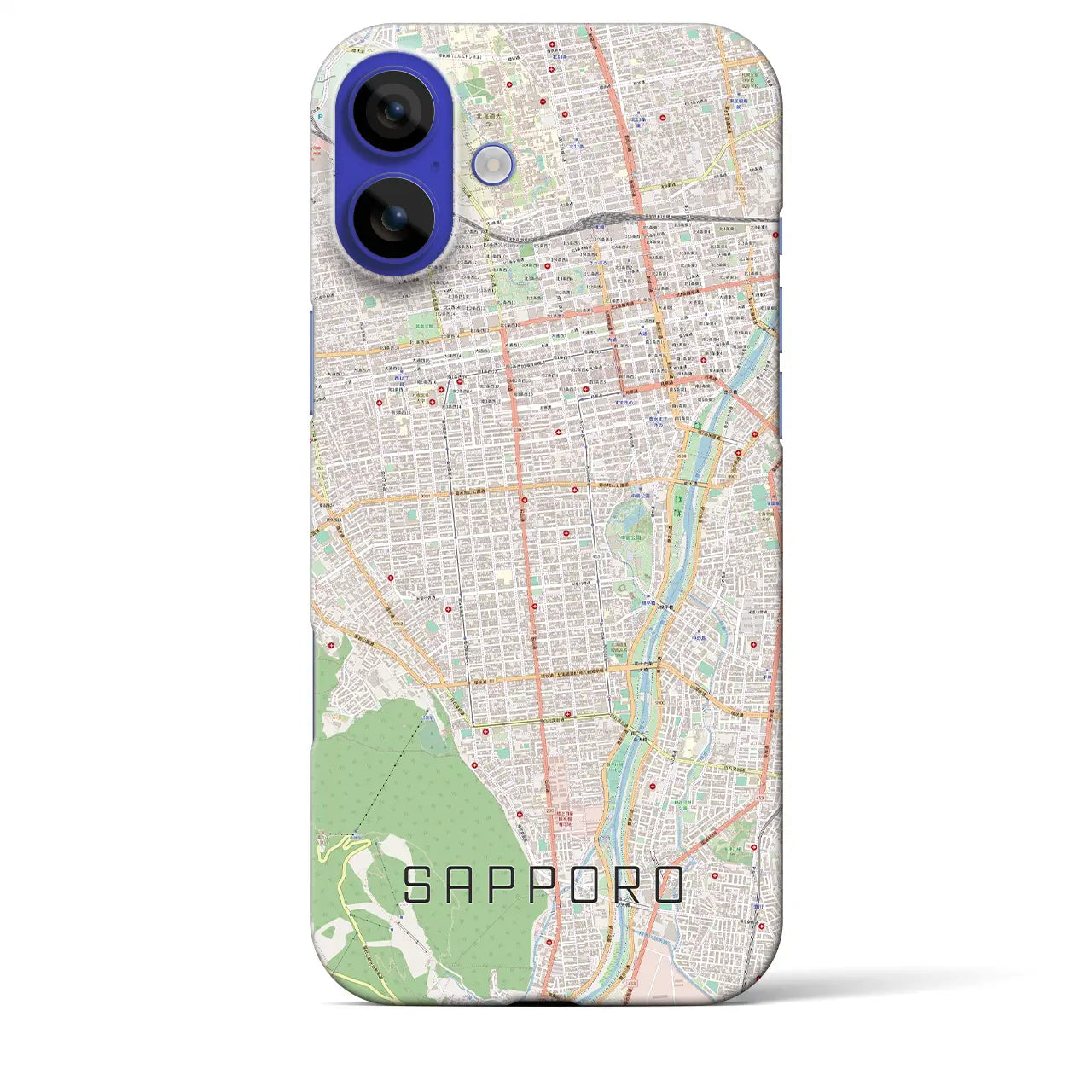 【札幌(北海道)】地図柄iPhoneケース(バックカバータイプ)ナチュラル・iPhone 16 Pro Max 用