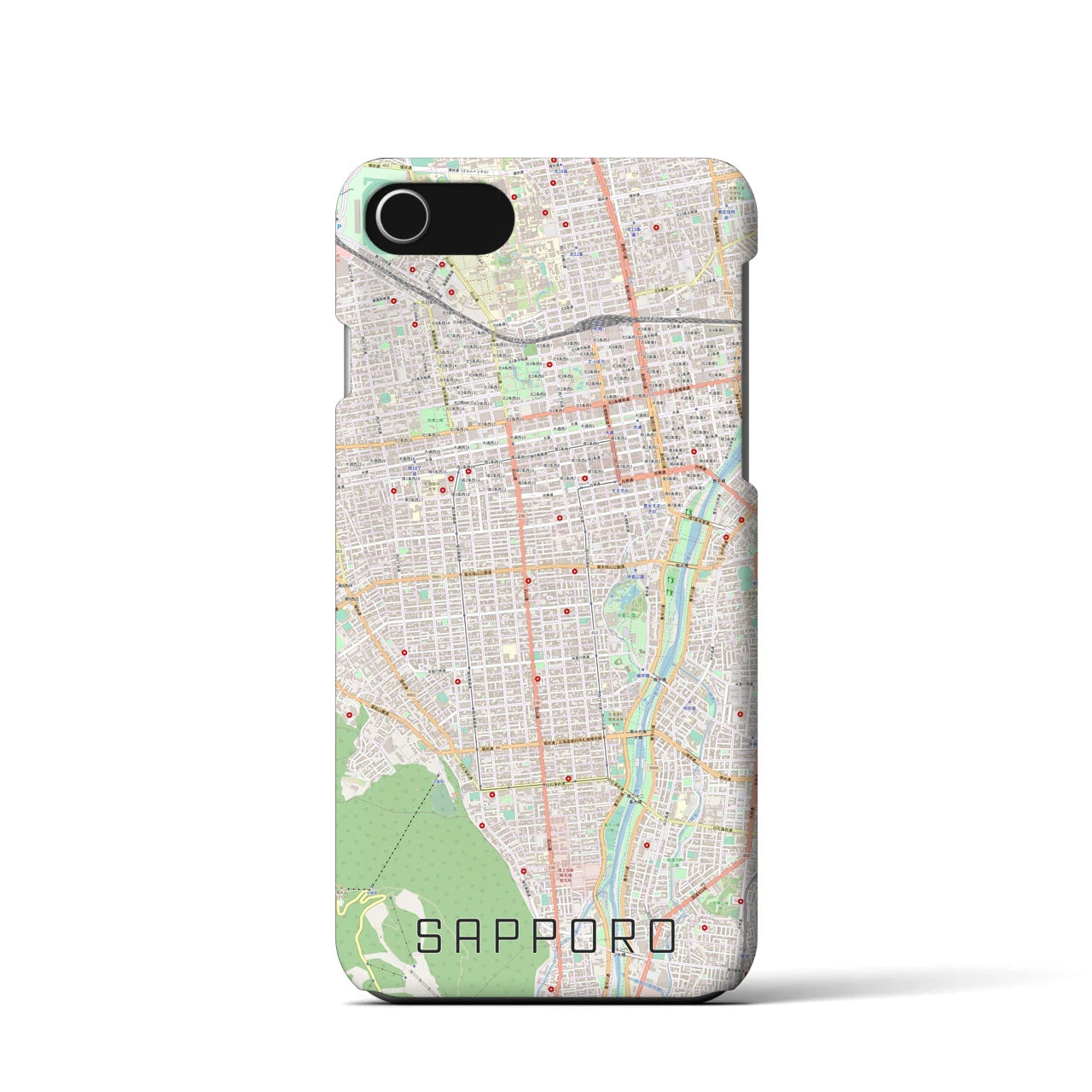 【札幌(北海道)】地図柄iPhoneケース(バックカバータイプ)