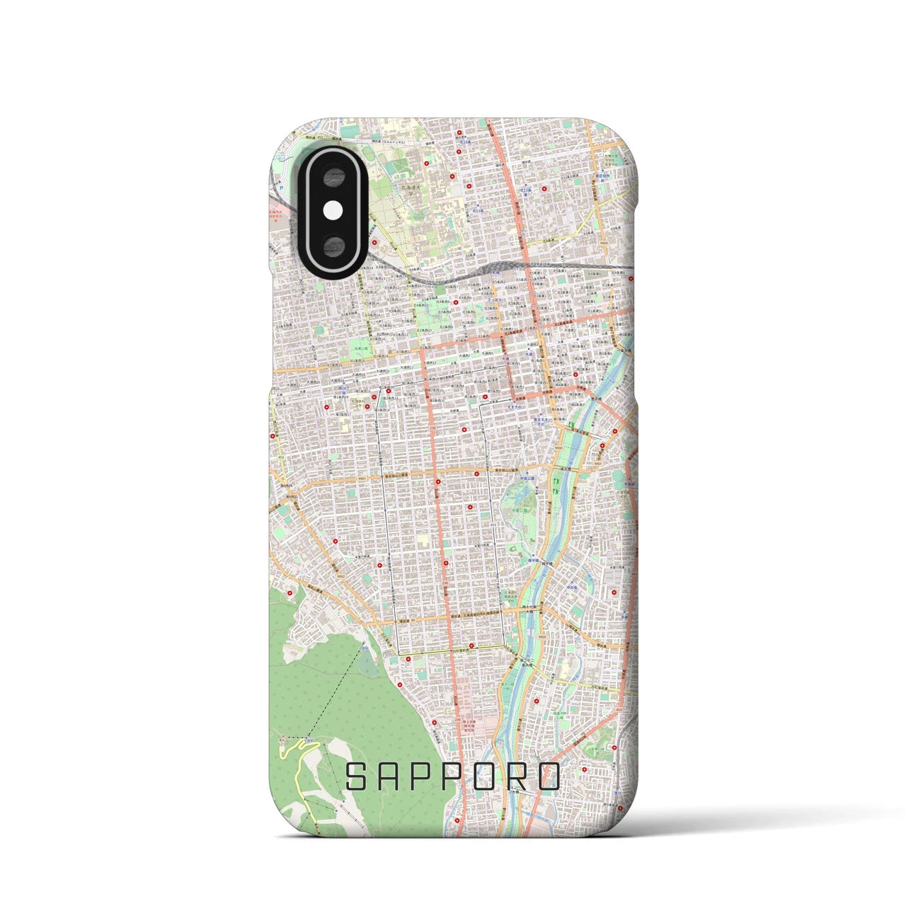 【札幌(北海道)】地図柄iPhoneケース(バックカバータイプ)