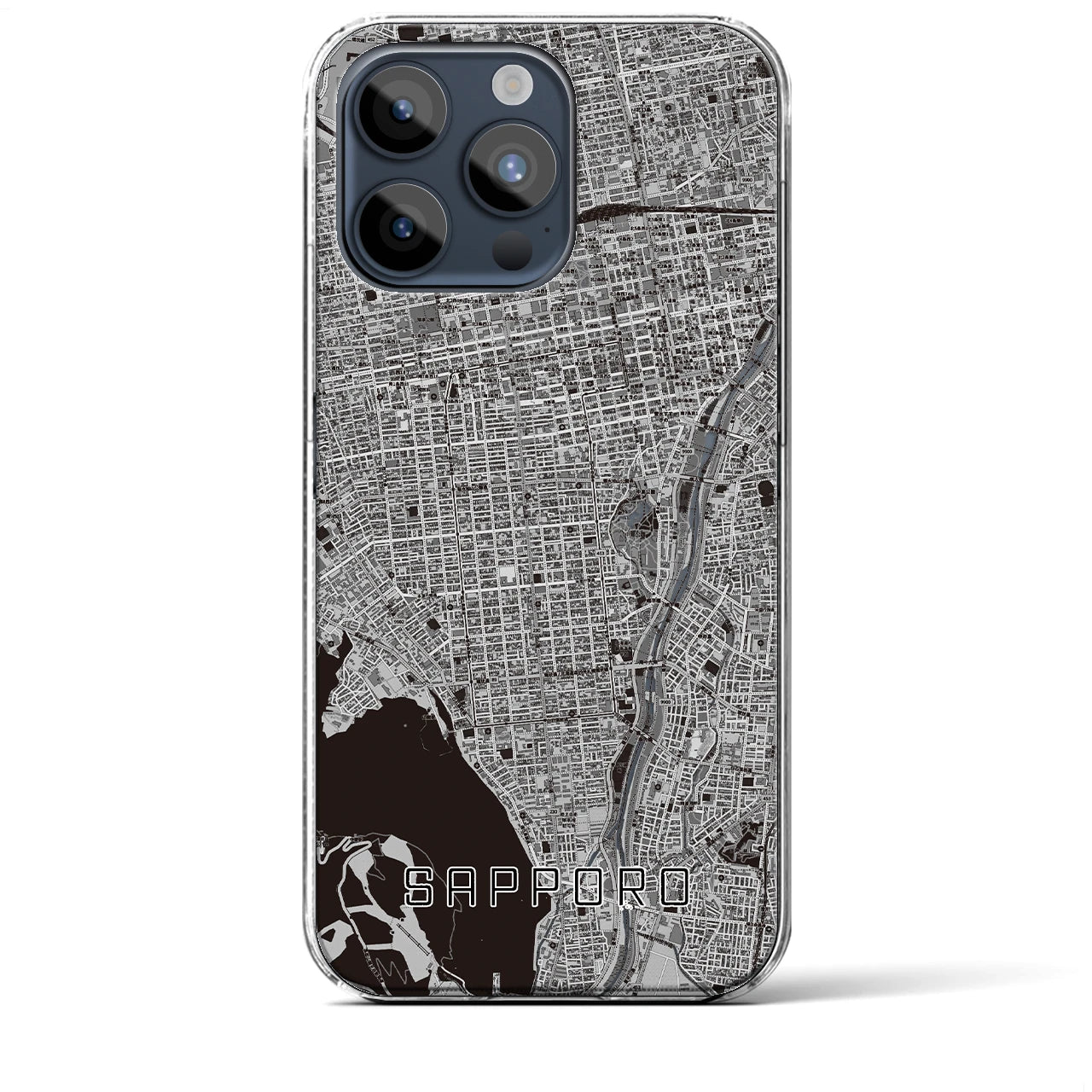 【札幌(北海道)】地図柄iPhoneケース(クリアタイプ)