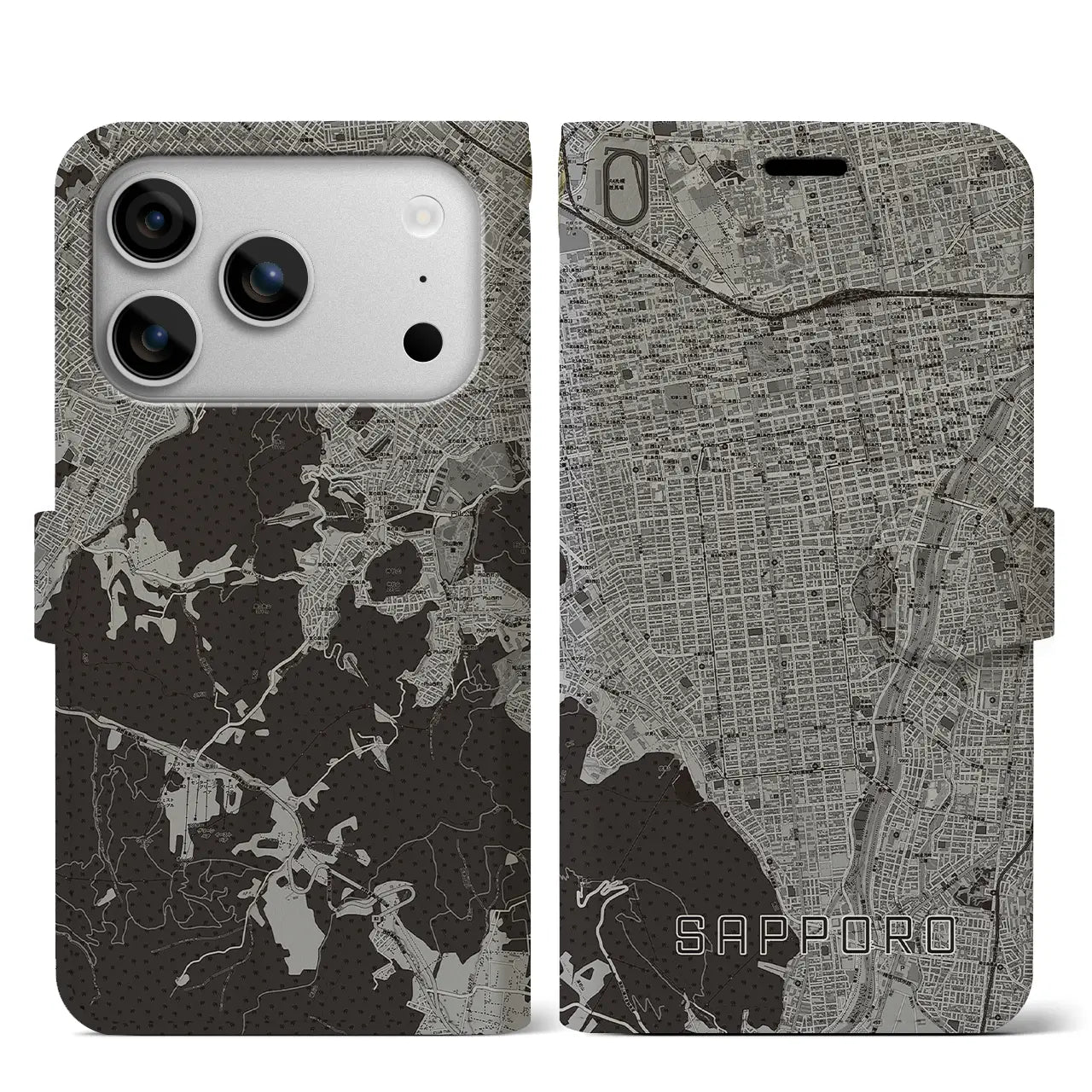 【札幌(北海道)】地図柄iPhoneケース(手帳タイプ)