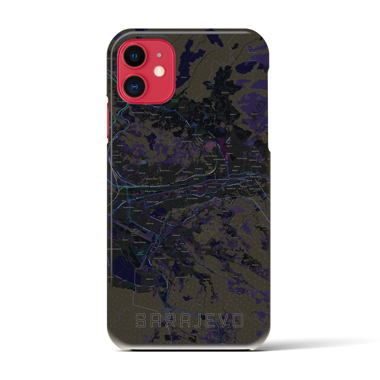 【サラエヴォ(ボスニア・ヘルツェゴビナ)】地図柄iPhoneケース(バックカバータイプ)