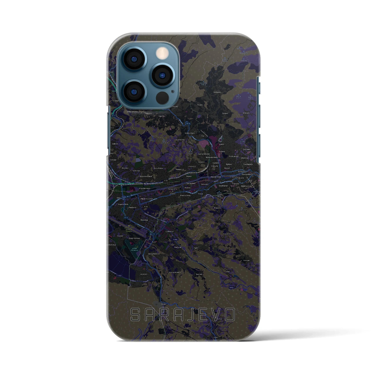 【サラエヴォ(ボスニア・ヘルツェゴビナ)】地図柄iPhoneケース(バックカバータイプ)