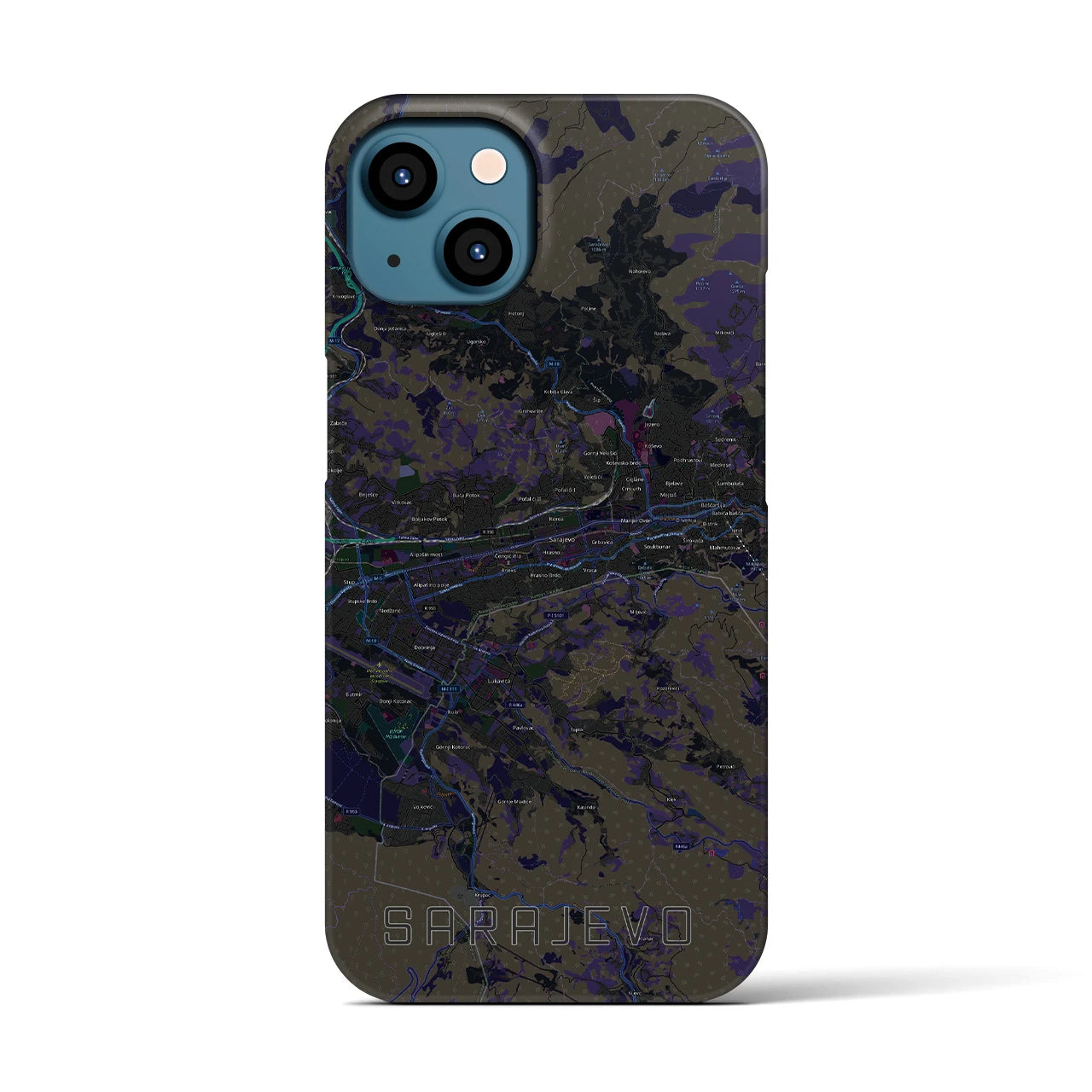 【サラエヴォ(ボスニア・ヘルツェゴビナ)】地図柄iPhoneケース(バックカバータイプ)
