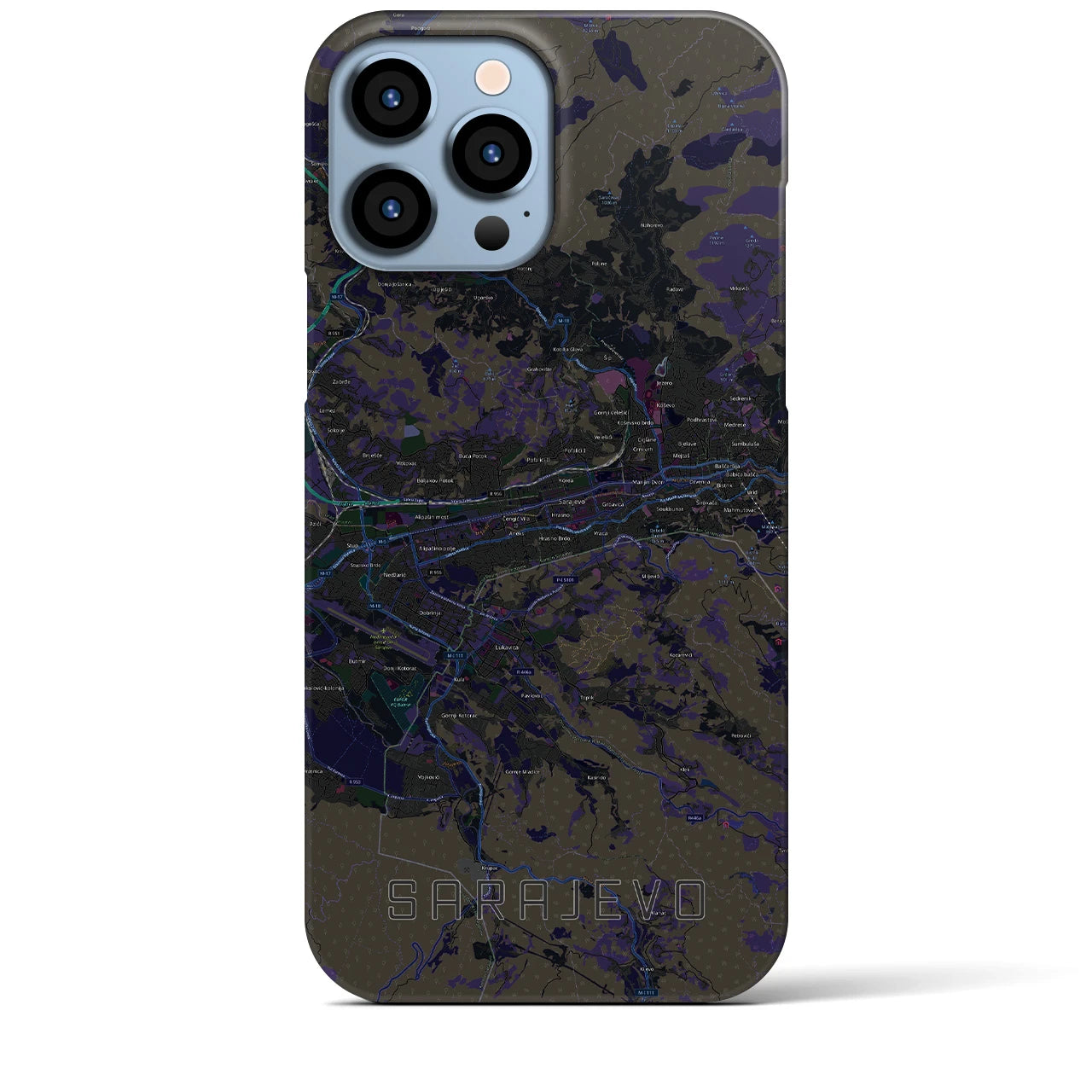 【サラエヴォ(ボスニア・ヘルツェゴビナ)】地図柄iPhoneケース(バックカバータイプ)