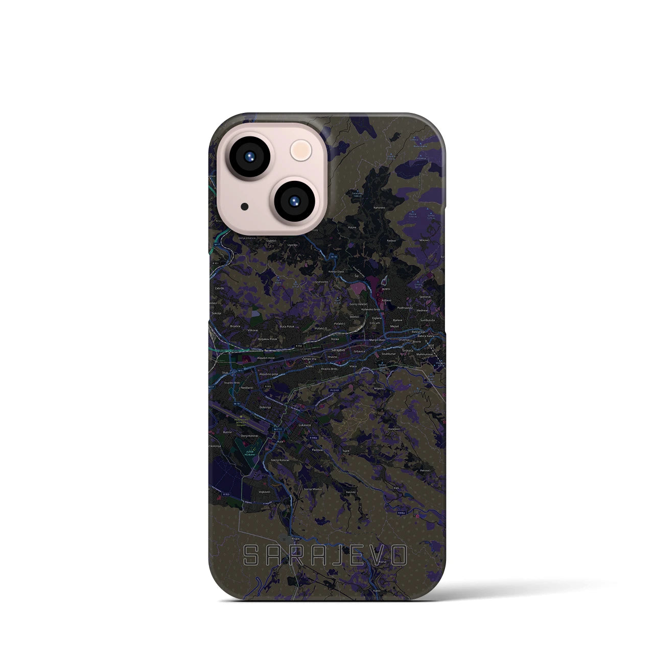 【サラエヴォ(ボスニア・ヘルツェゴビナ)】地図柄iPhoneケース(バックカバータイプ)