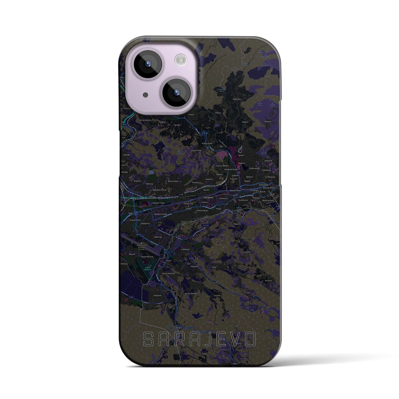 【サラエヴォ(ボスニア・ヘルツェゴビナ)】地図柄iPhoneケース(バックカバータイプ)