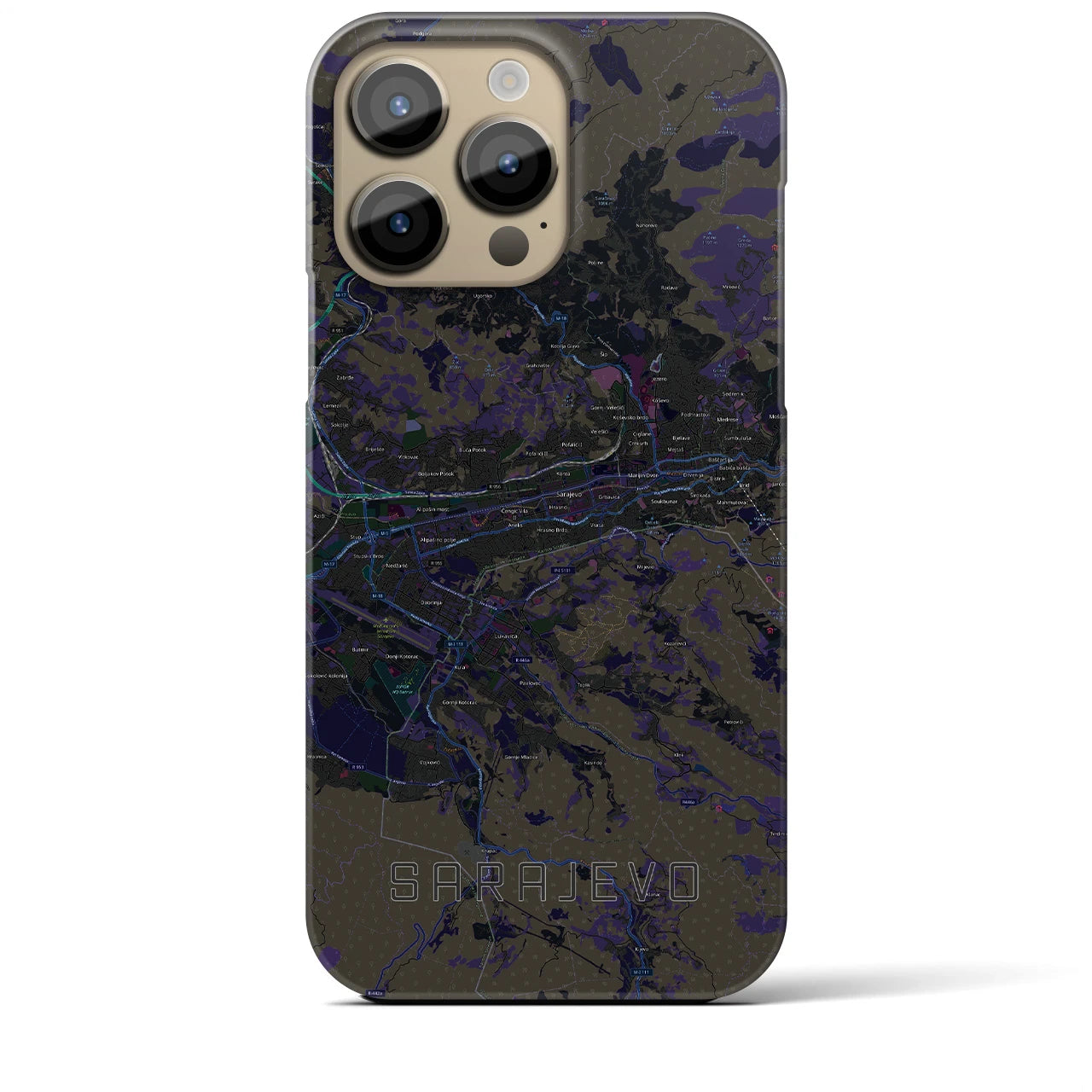【サラエヴォ(ボスニア・ヘルツェゴビナ)】地図柄iPhoneケース(バックカバータイプ)
