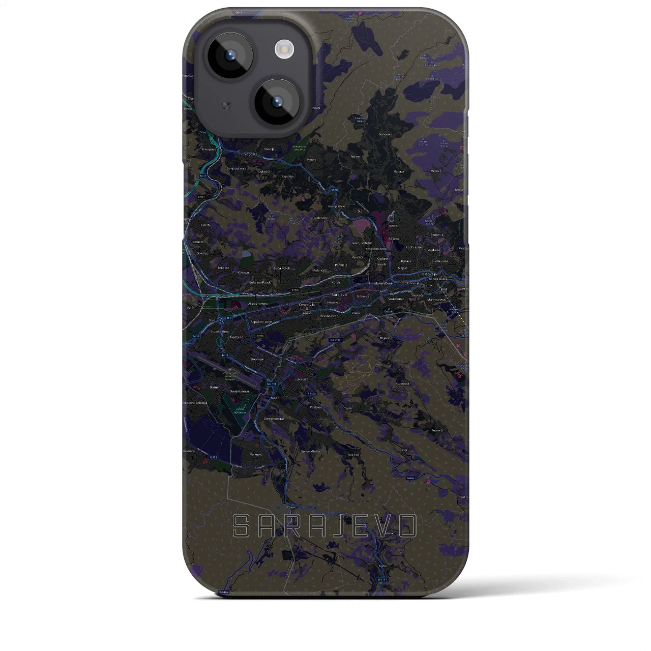 【サラエヴォ(ボスニア・ヘルツェゴビナ)】地図柄iPhoneケース(バックカバータイプ)