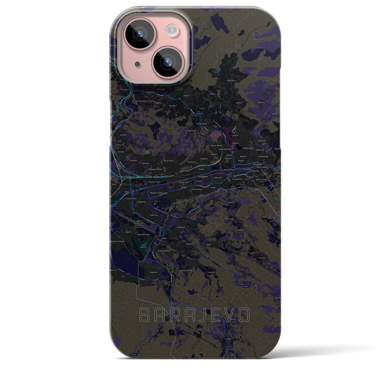 【サラエヴォ(ボスニア・ヘルツェゴビナ)】地図柄iPhoneケース(バックカバータイプ)